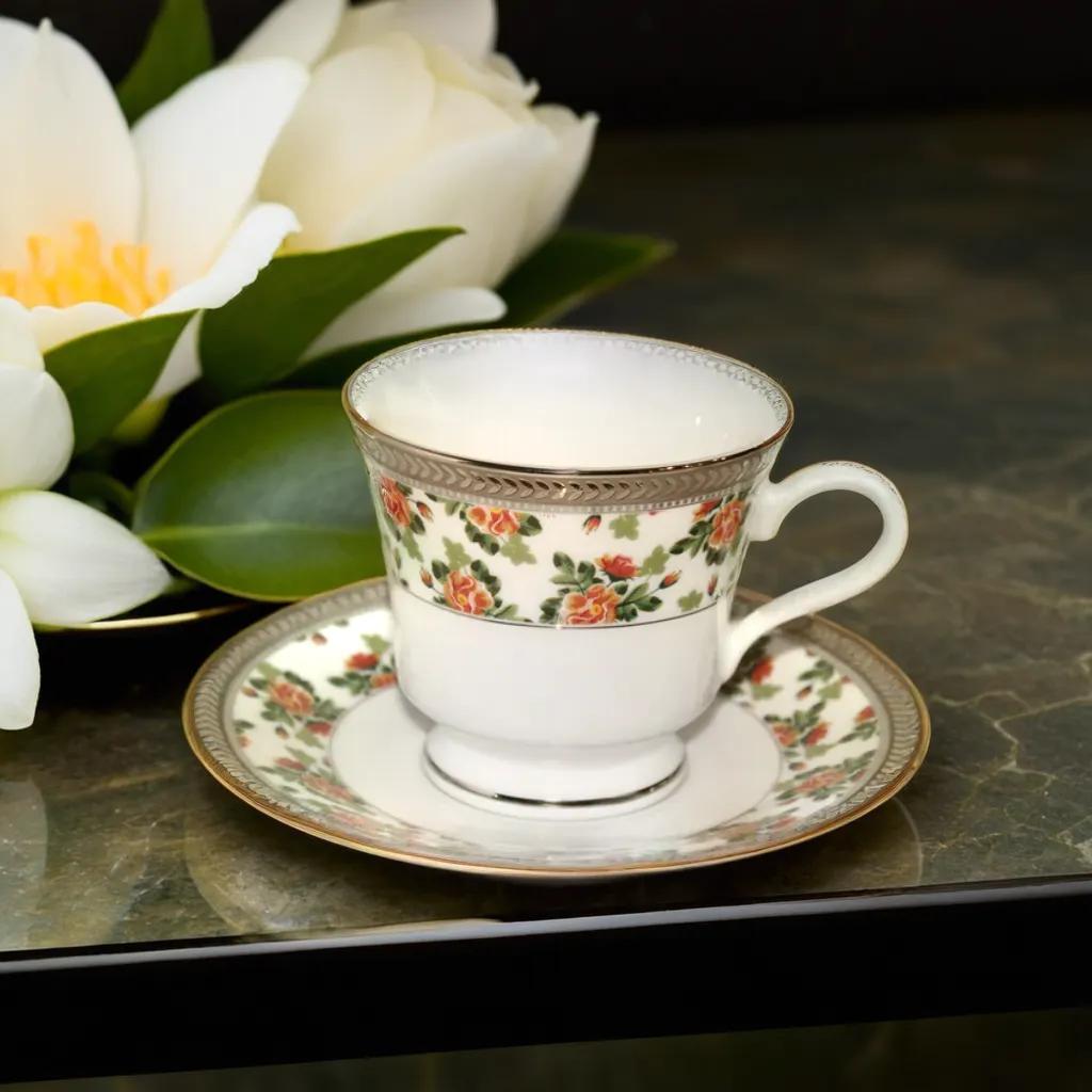 Azure by Dankotuwa Florescent – 12 Piece Platinum Lining Tea Set