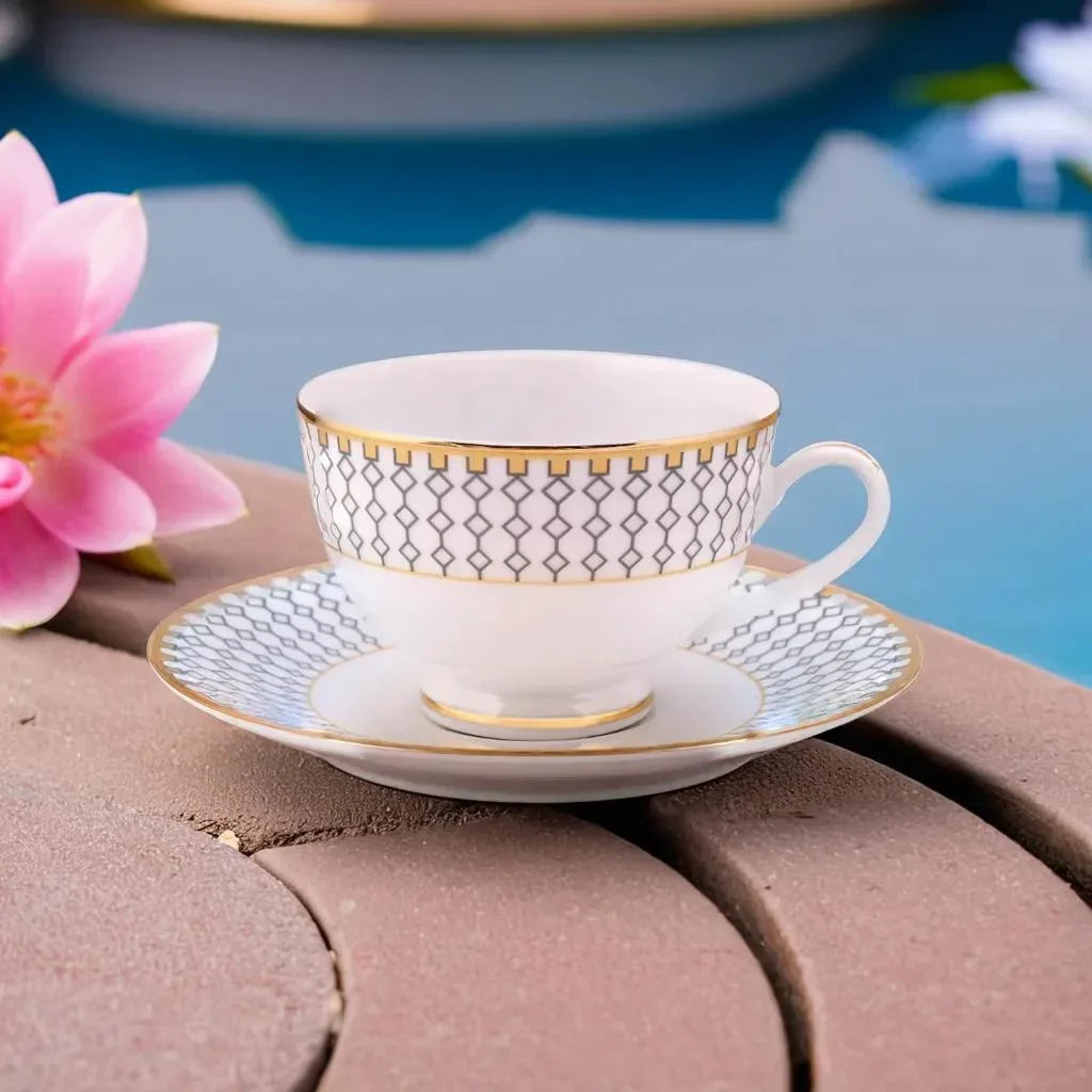 Azure by Dankotuwa Nira – 12 Piece Gold Lining Tea Set