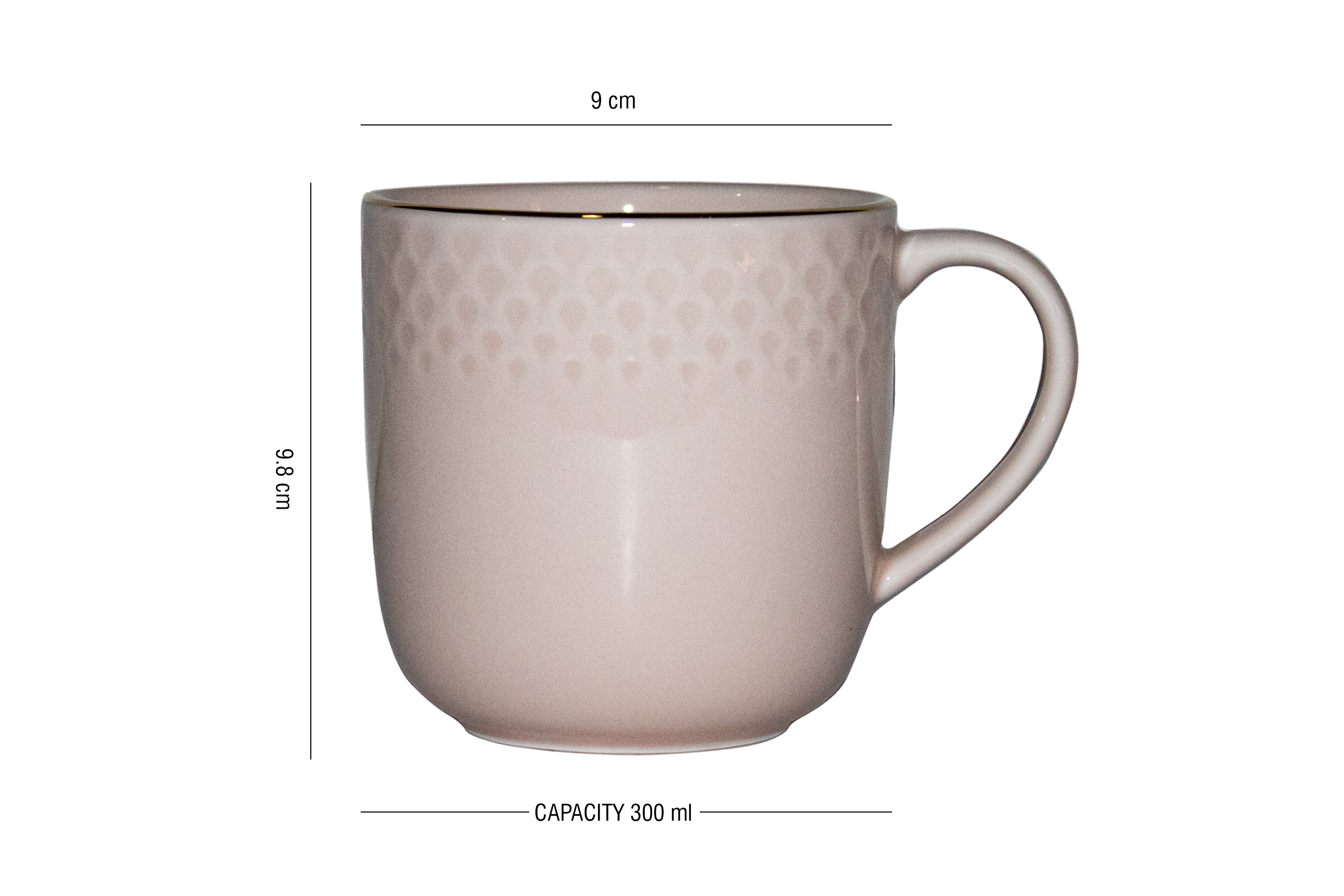 Azure by Dankotuwa Water Drop Pink – Set of 2 Gold Lining Mug Set