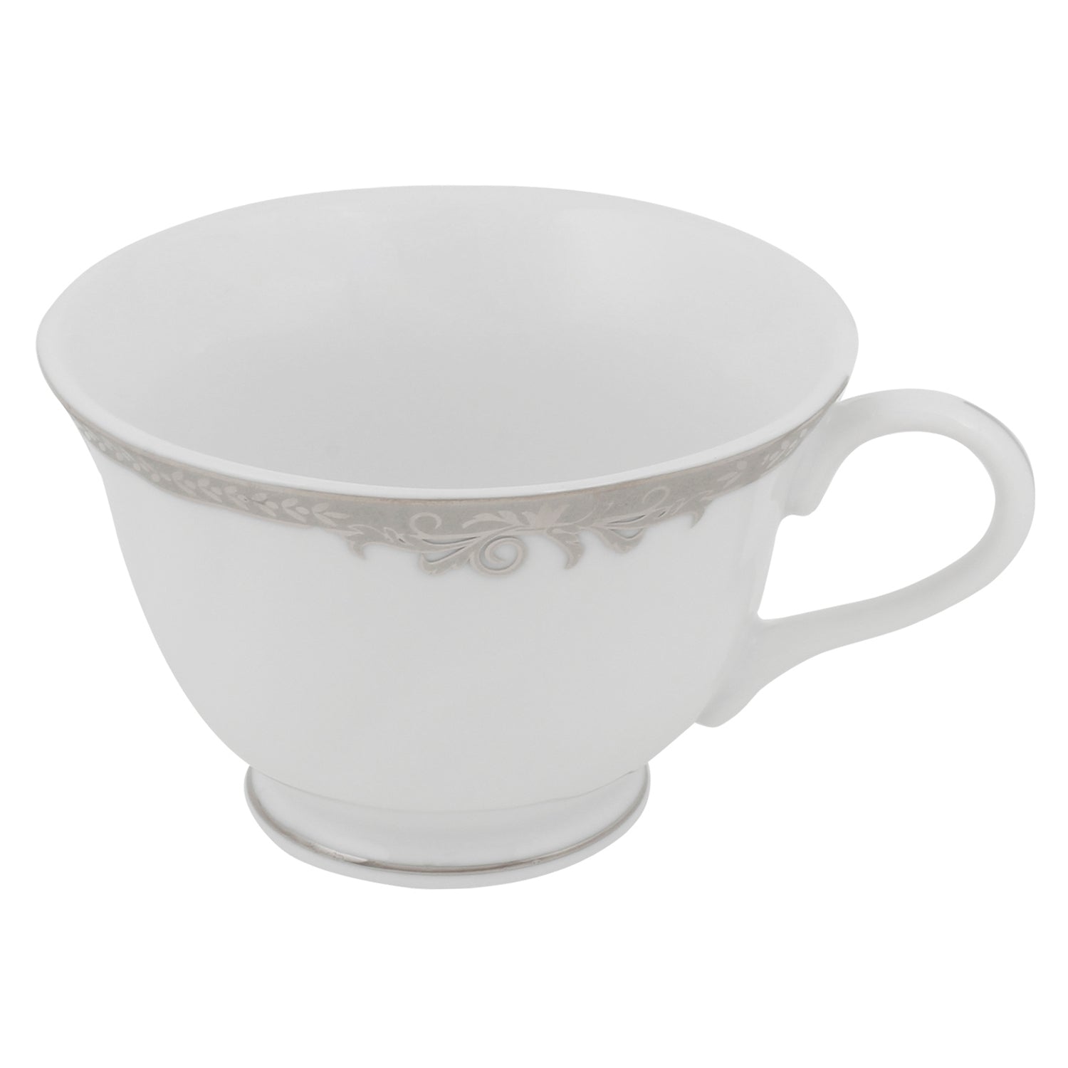 17-Piece Tea Set - Platinum Trim - Contemporary Formal Tea Service - Premium Porcelain