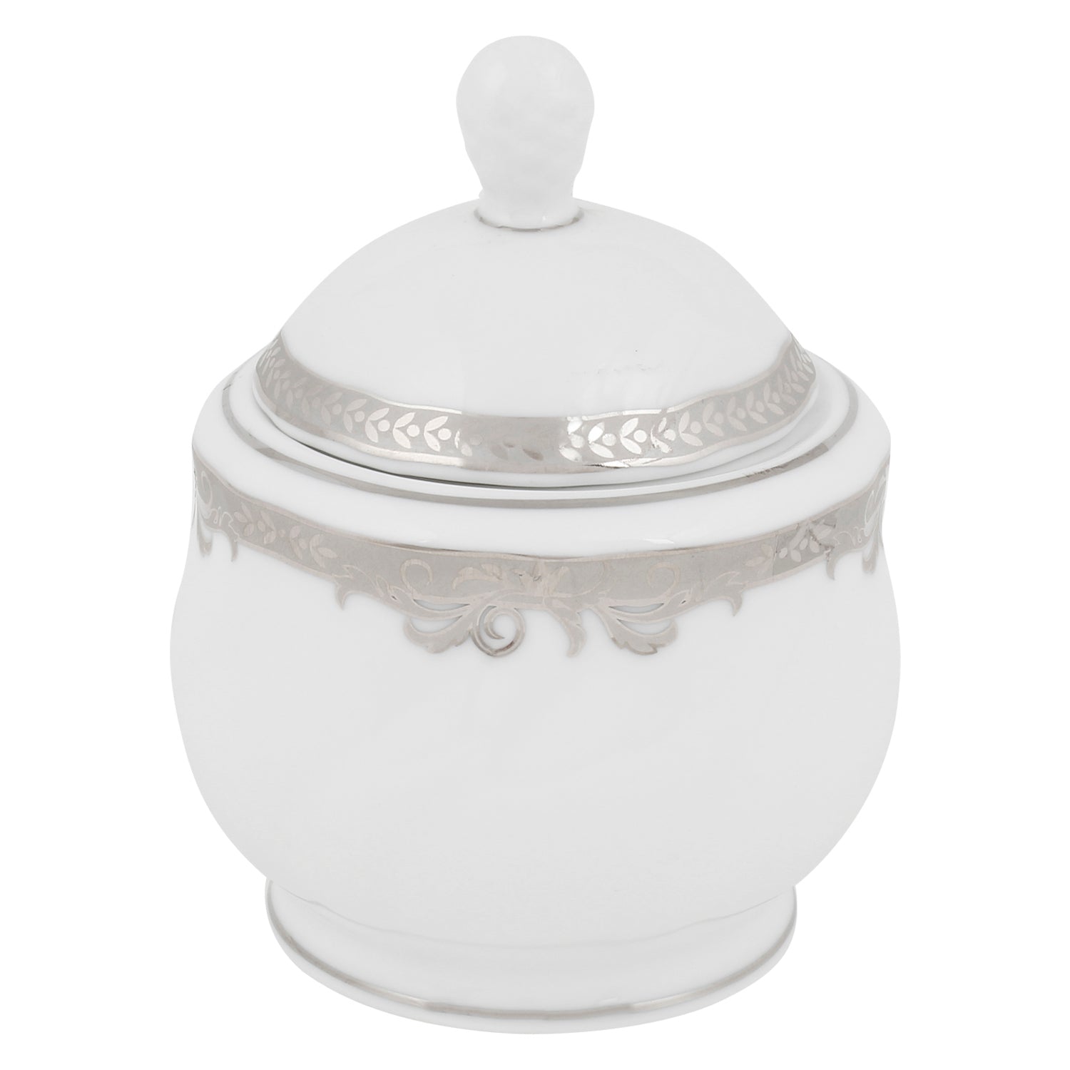 17-Piece Tea Set - Platinum Trim - Contemporary Formal Tea Service - Premium Porcelain