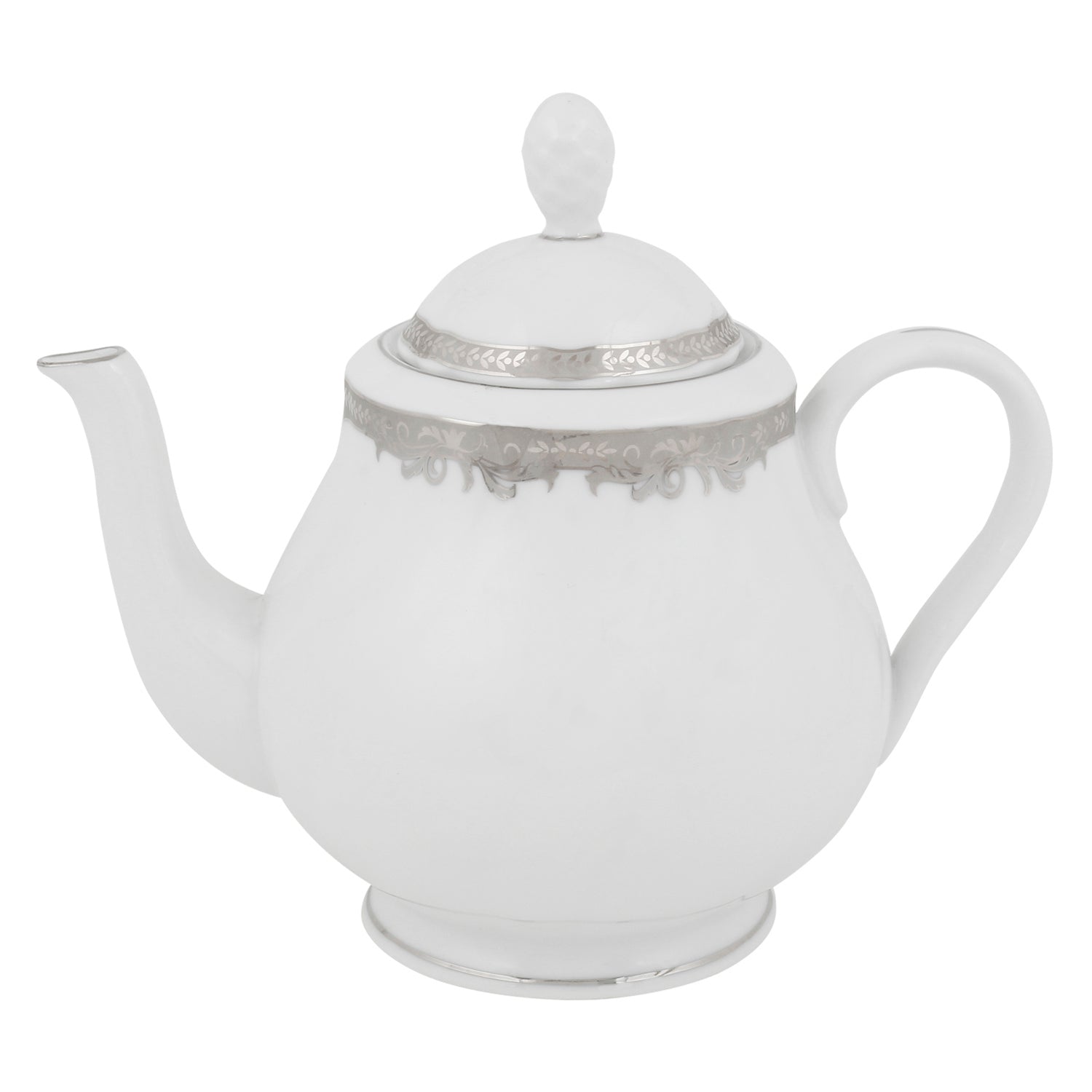 17-Piece Tea Set - Platinum Trim - Contemporary Formal Tea Service - Premium Porcelain