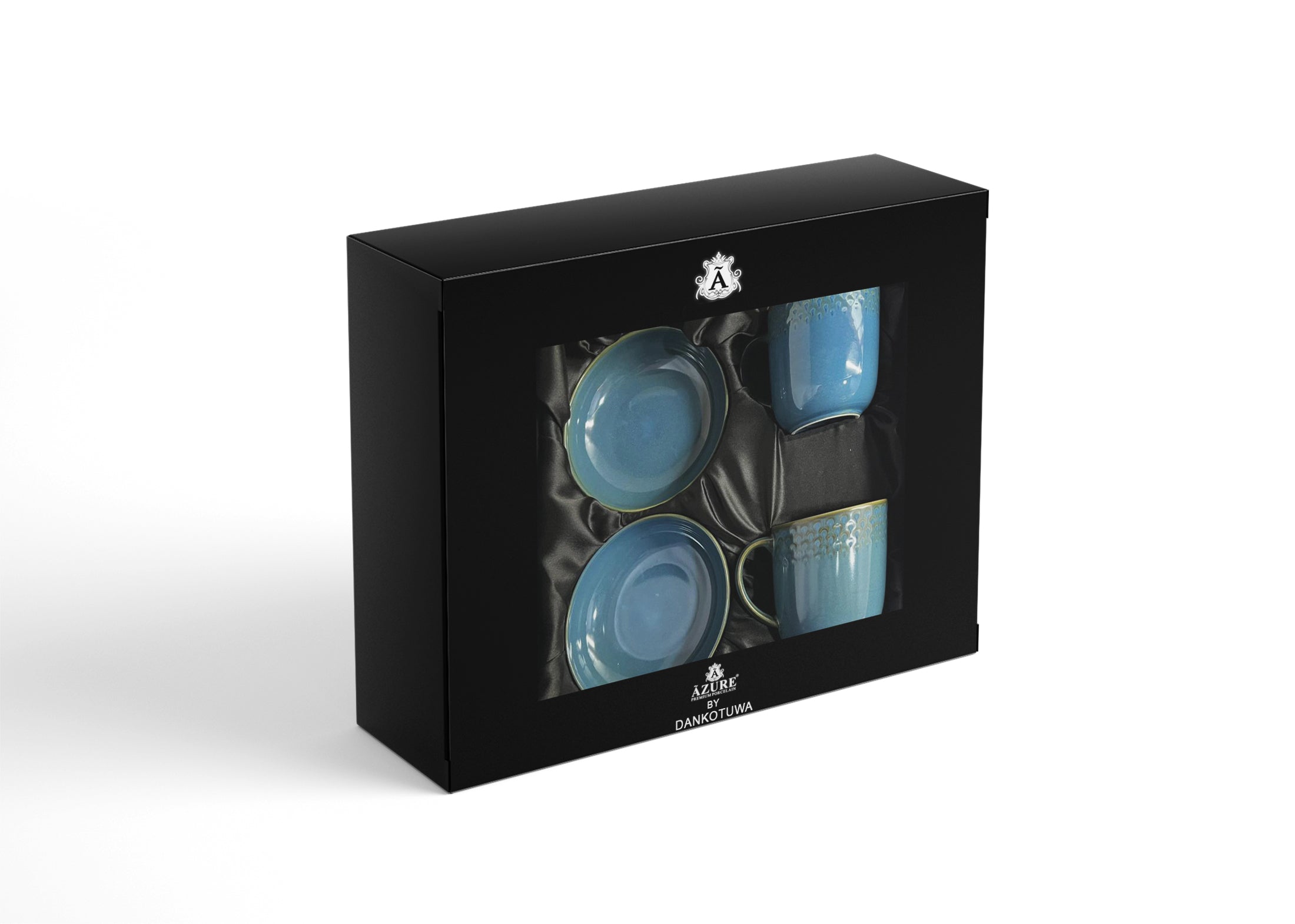 Azure by Dankotuwa Water Drop Blue – Set of 4 Snack Set