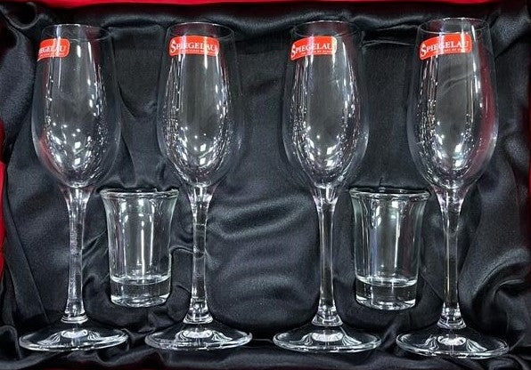 Sherry Champagne Glass Set – 4 Champagne Glasses & 2 Shot Glasses | 110ml | Premium Crystal
