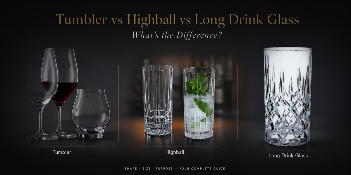 Tumbler vs Highball vs Long Drink Glass: What’s the Difference?