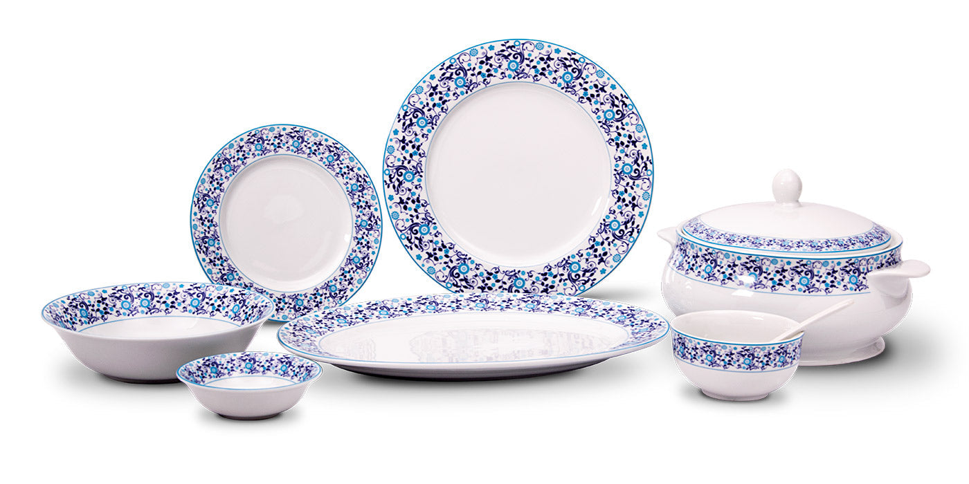 Azure Blue Mirage – 21 Piece Dinner Set