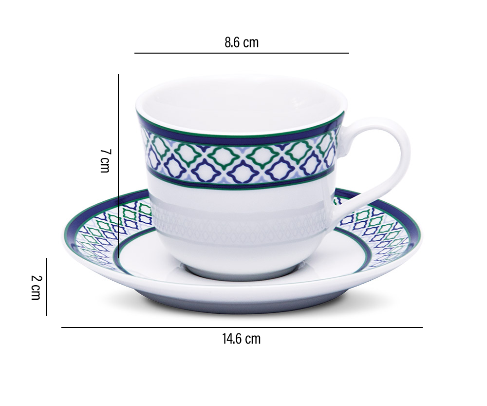 Azure Moroccan Trellis – 12-Piece Tea Set
