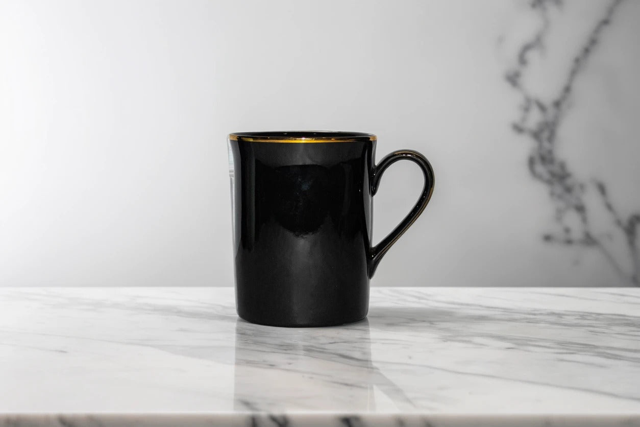 Azure by Dankotuwa Black – Set of 2 Gold Lining Mug Set