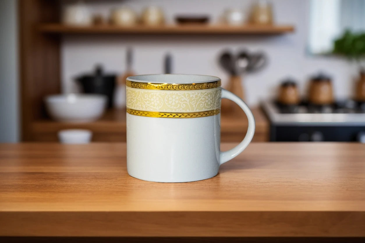 Azure Imperial Grace – Set of 6 Gold Lining Mug Set