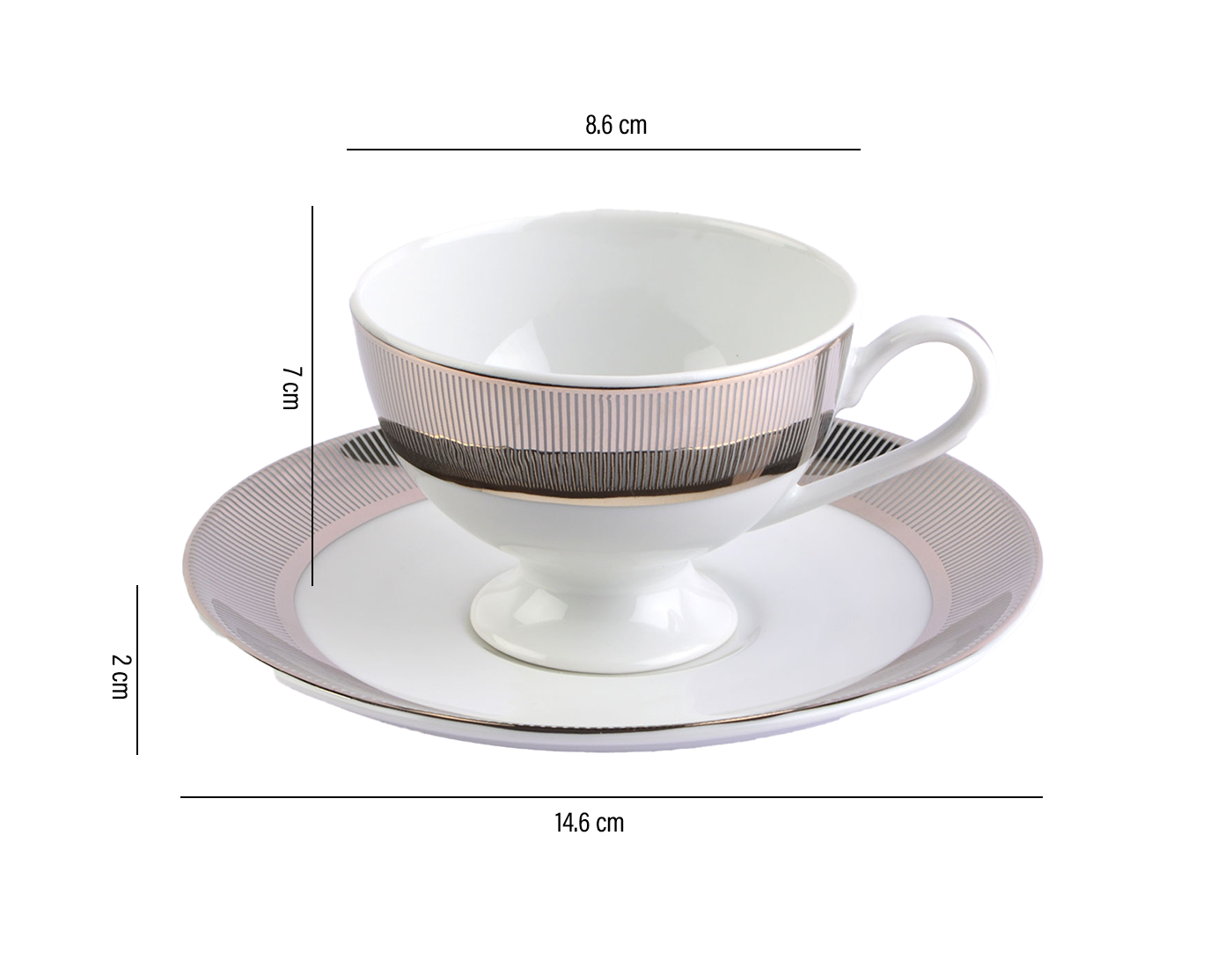 Azure Super Platinum – 12 Piece Platinum Lining Tea Set