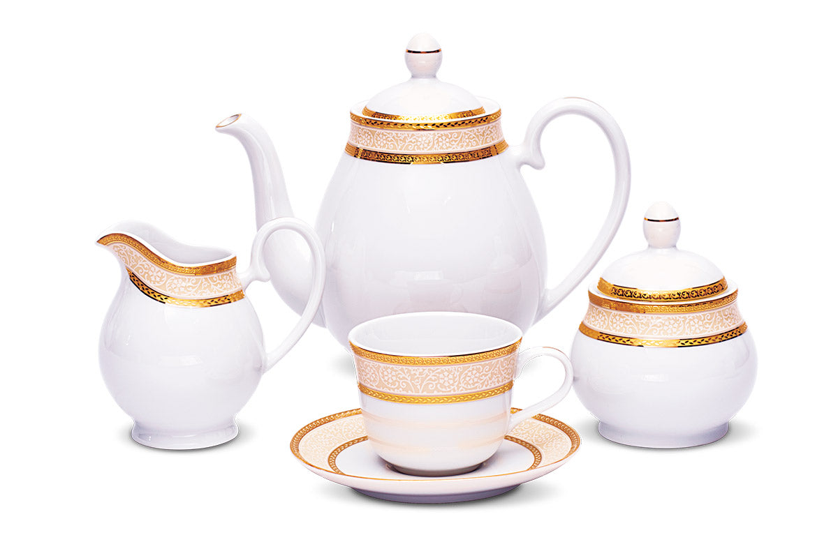 Azure Imperial Grace – 17 Piece Gold Lining Tea Set