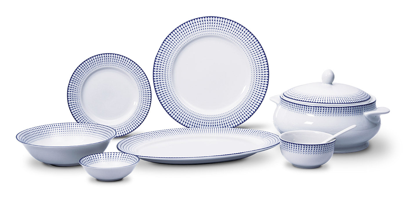 Azure Indigo Whisper – 21 Piece Dinner Set