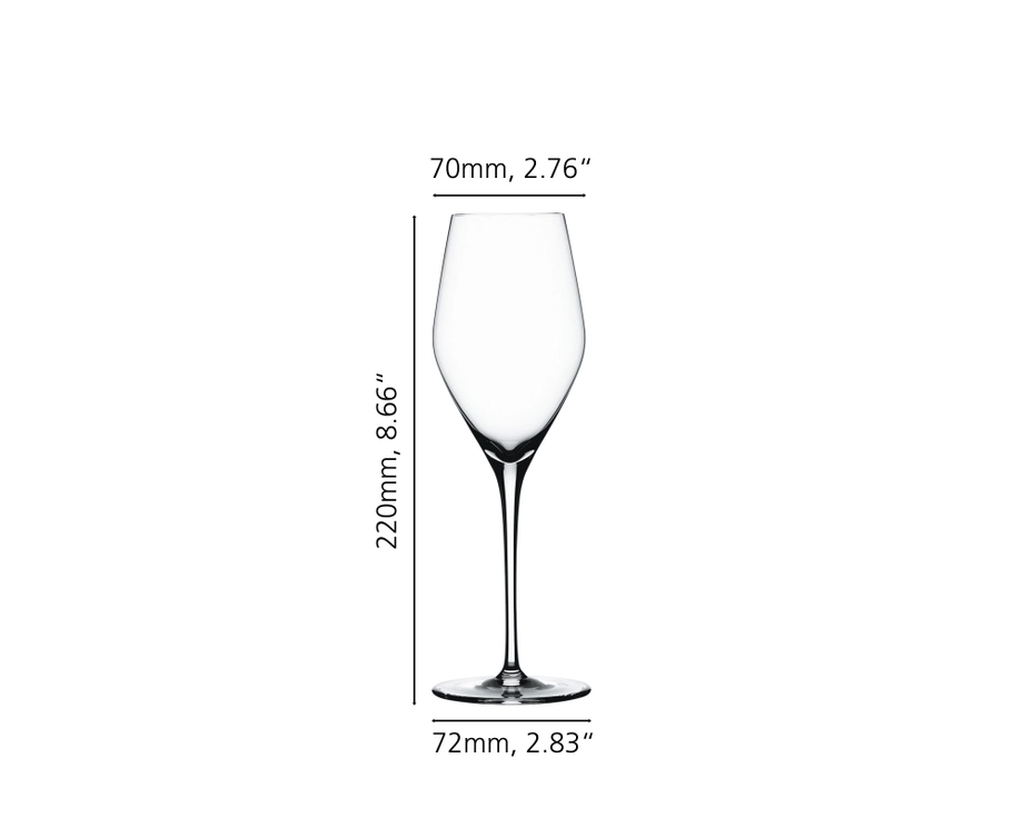 SPIEGELAU Prosecco Crystal Glasses (258ml, Set of 4) - Made in Germany