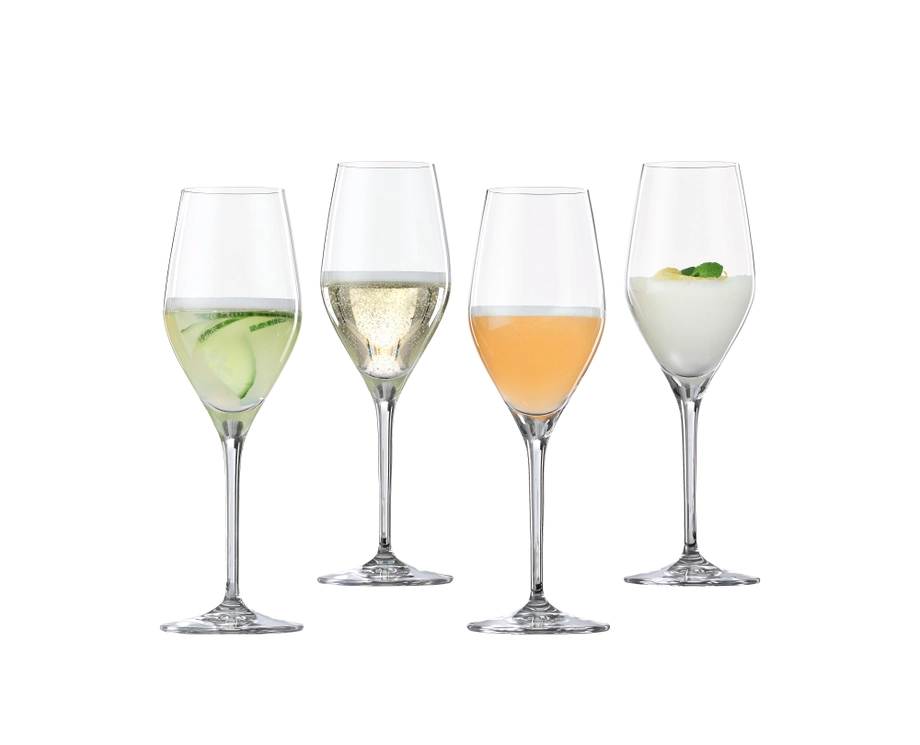 SPIEGELAU Prosecco Crystal Glasses (258ml, Set of 4) - Made in Germany