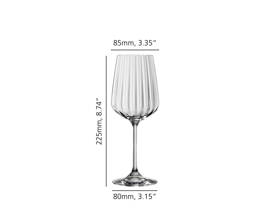 Spiegelau Lifestyle White Wine Glasses (440ml, Set of 4) - Crystal Glass - Made in Germany