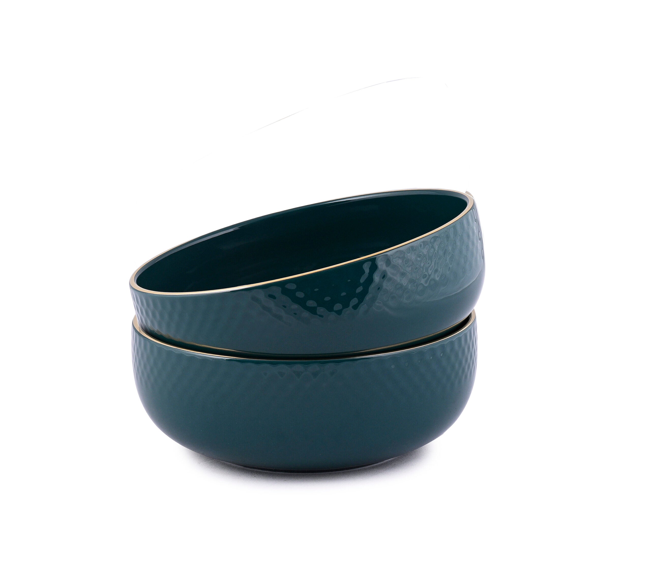 Dankotuwa Water Drop Dark Green Snack Gift Set (6pc)  - Gold Rim