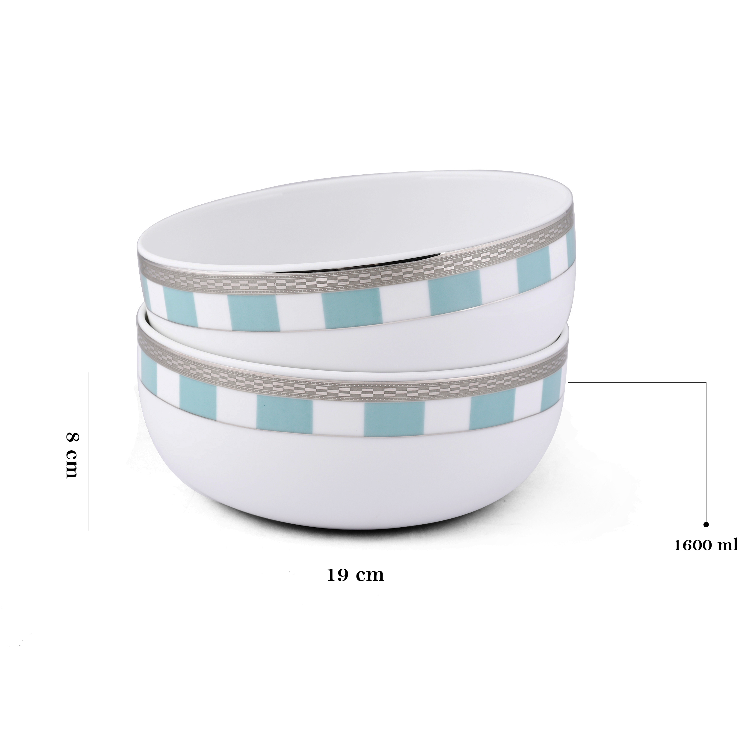 Azure By Dankotuwa Teal Matiz Green 21-Piece Porcelain Dinner Set - Platinum Lining