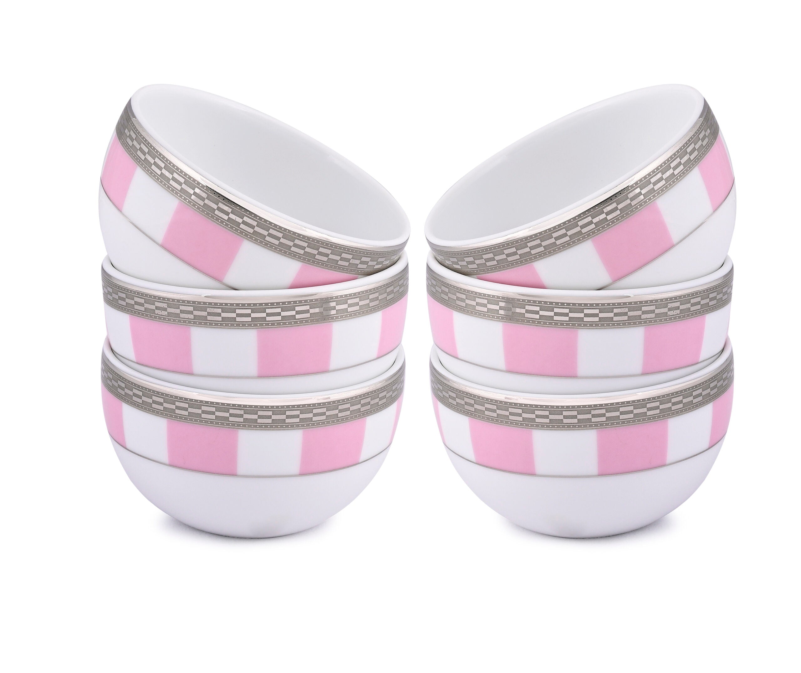 Azure By Dankotuwa Rose Matiz Baby Pink 21-Piece Porcelain Dinner Set - Platinum Lining