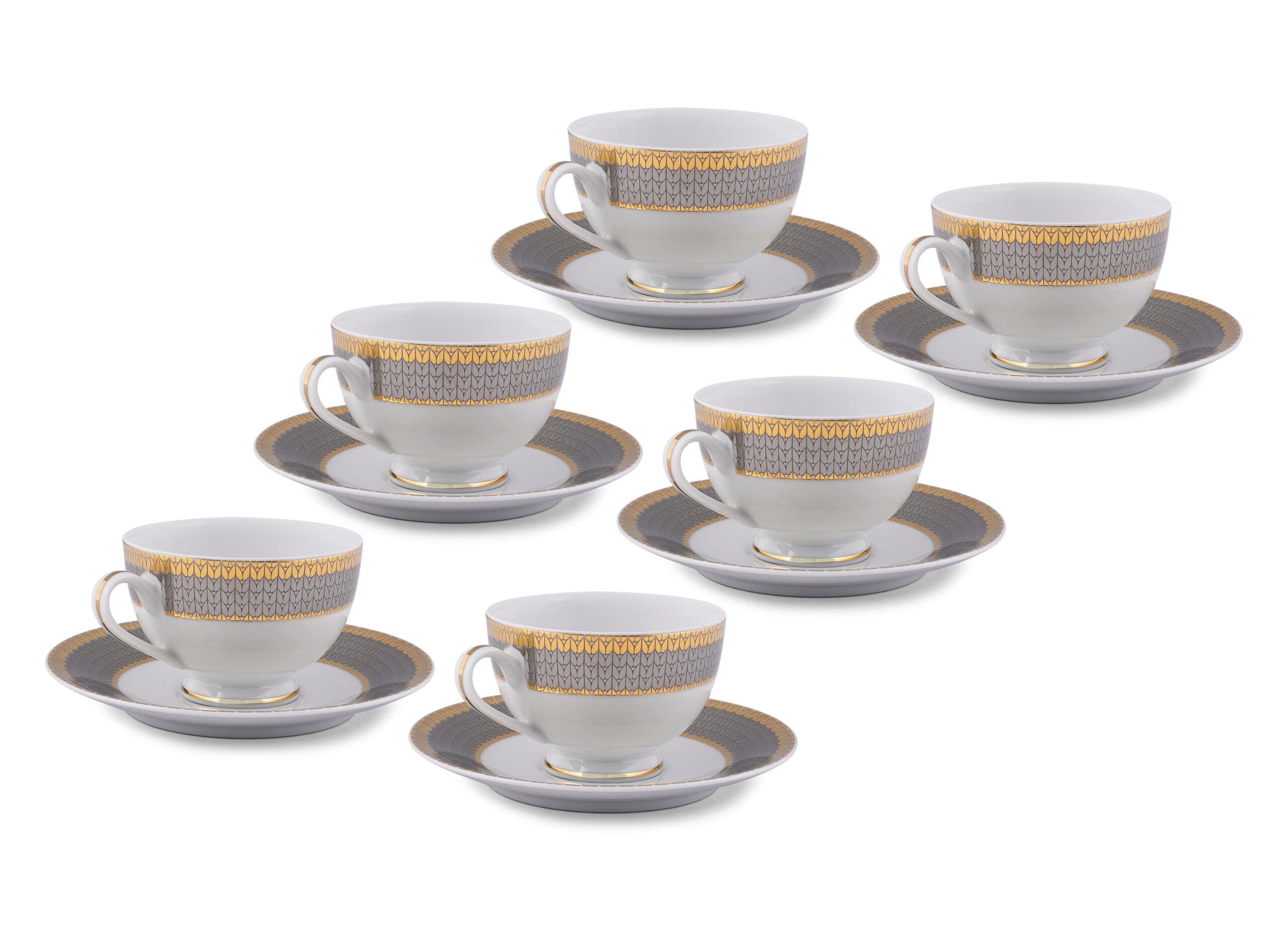 Azure by Dankotuwa Welkin – 12 Piece Gold Lining Tea Set