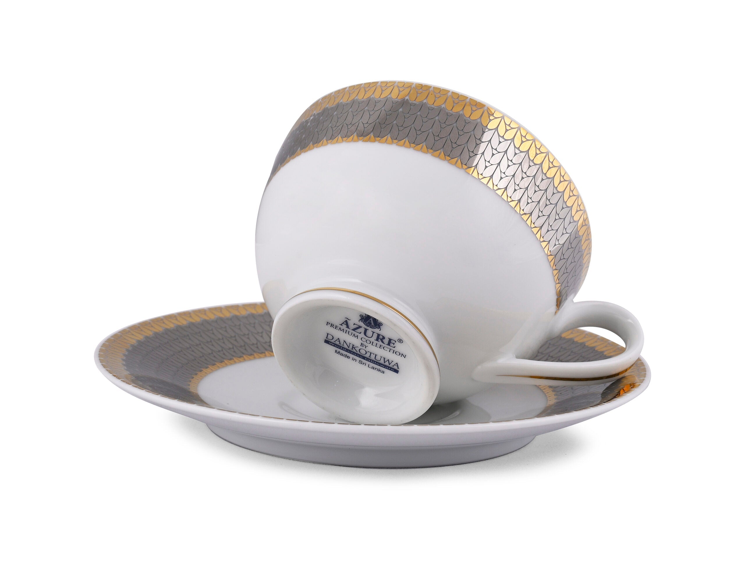 Azure by Dankotuwa Welkin – 12 Piece Gold Lining Tea Set