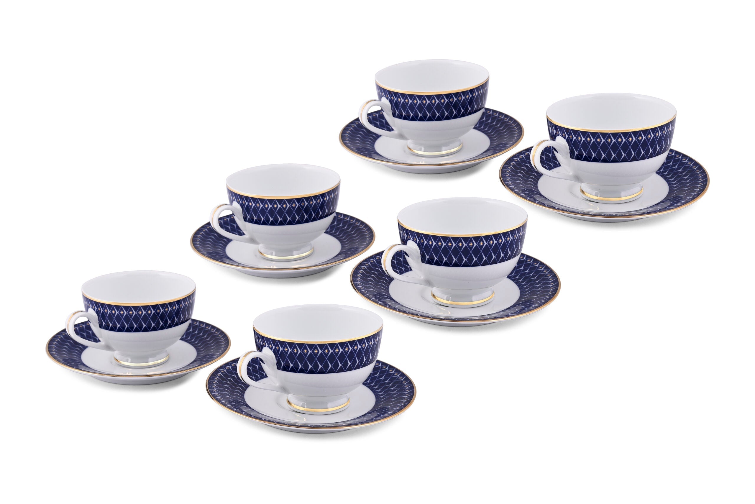 Azure by Dankotuwa Ocean Flore – 12 Piece Gold Lining Tea Set