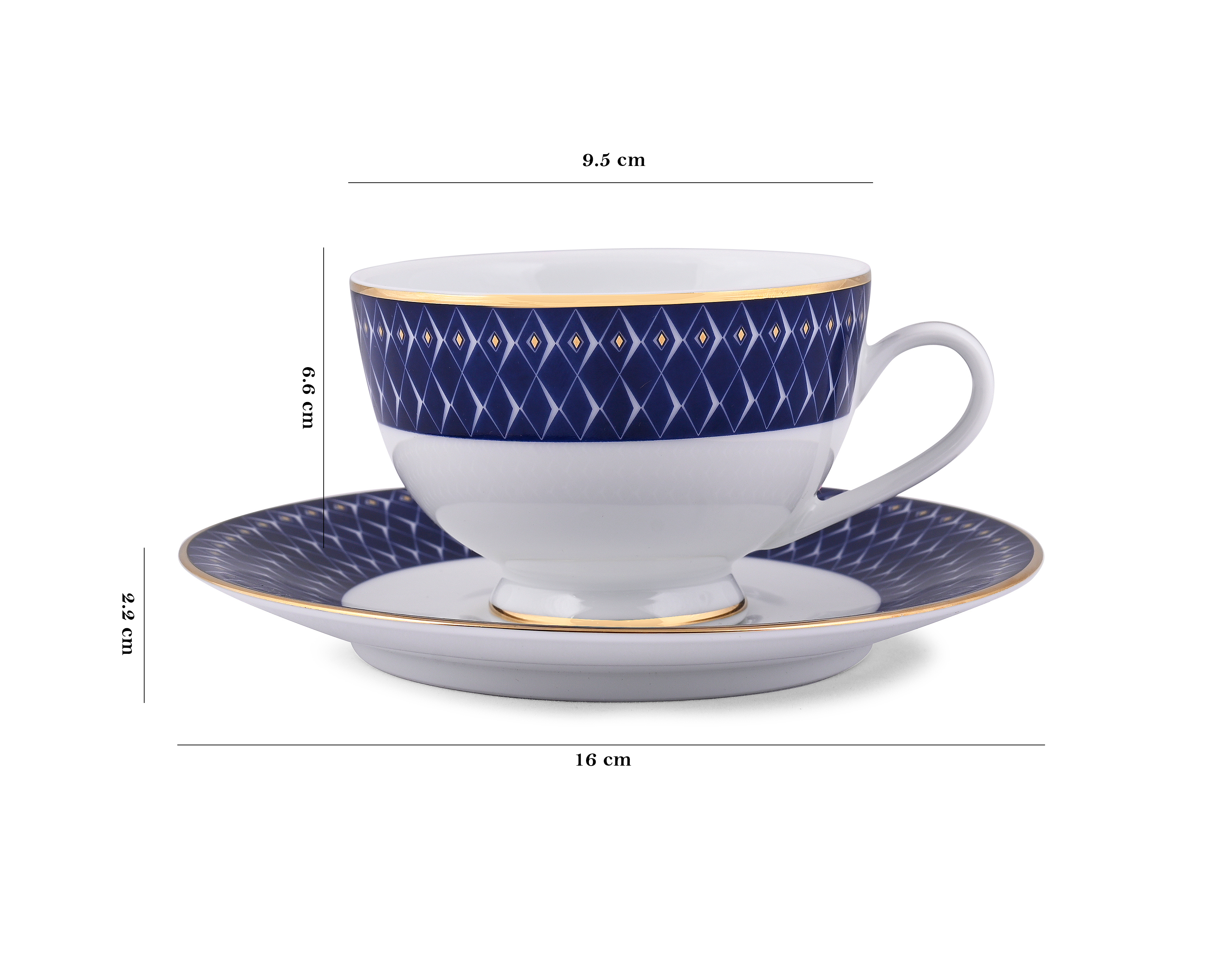 Azure by Dankotuwa Ocean Flore – 12 Piece Gold Lining Tea Set