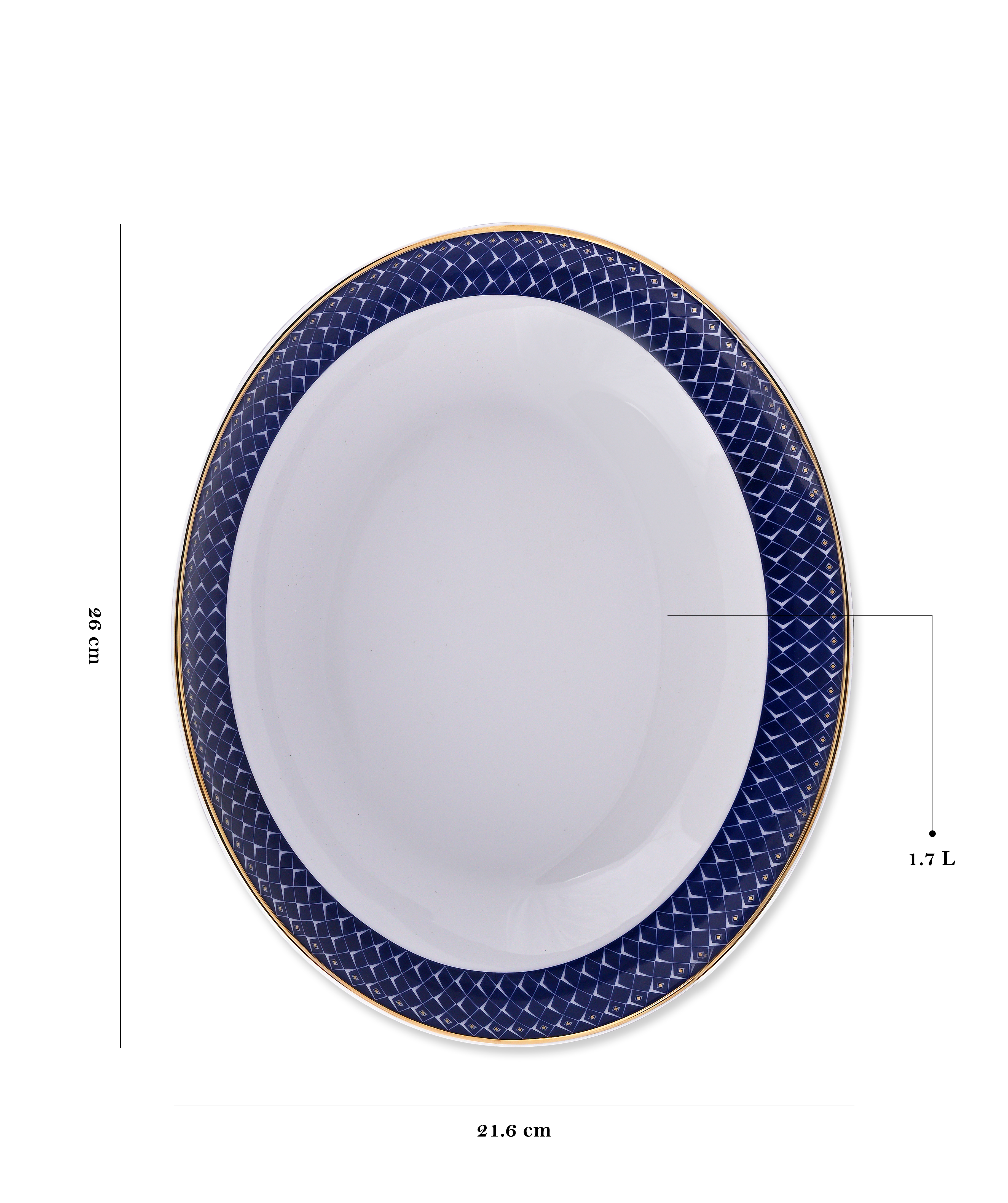 Azure By Dankotuwa Ocean Flore 21-Piece Porcelain Dinner Set - Gold Lining