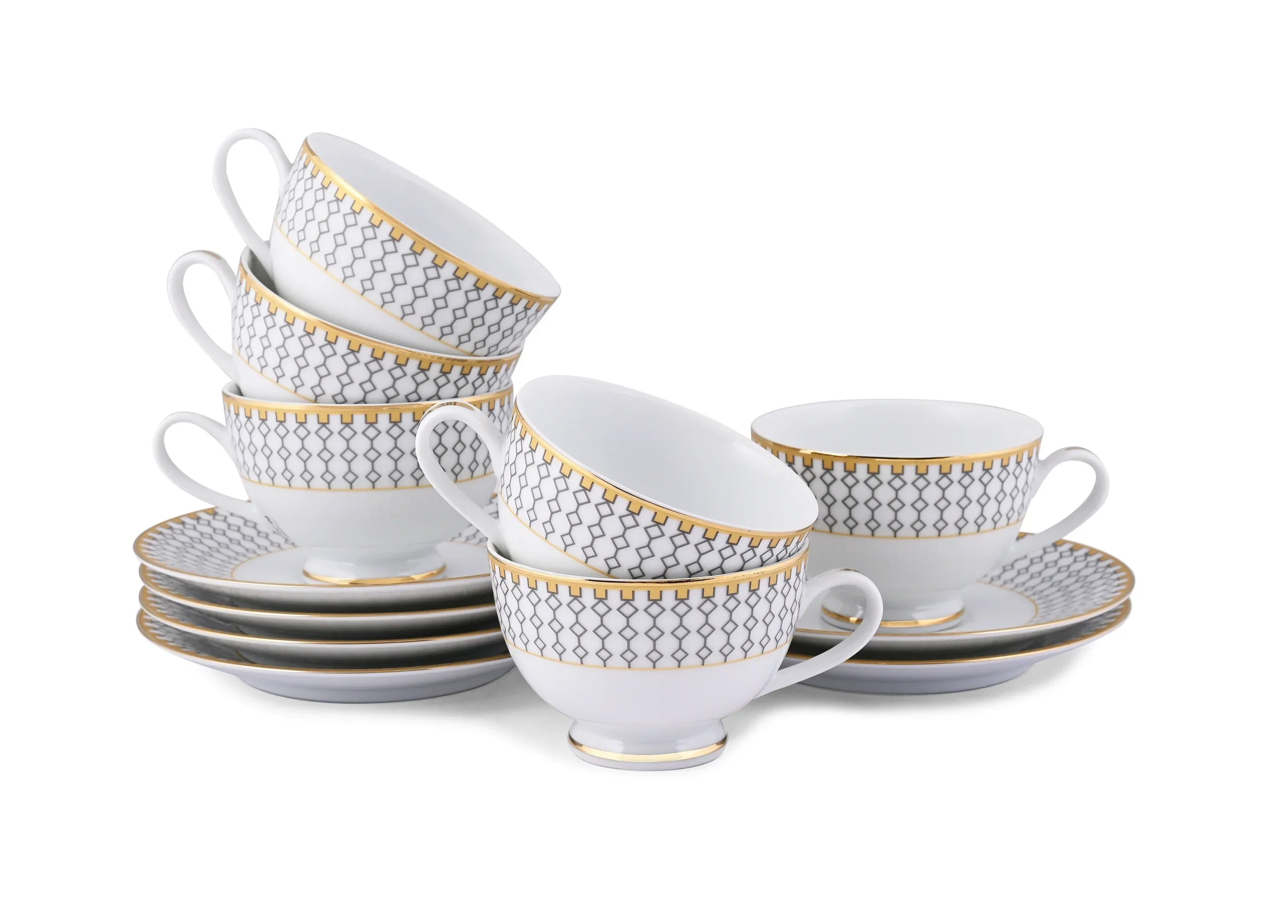 Azure by Dankotuwa Nira – 12 Piece Gold Lining Tea Set