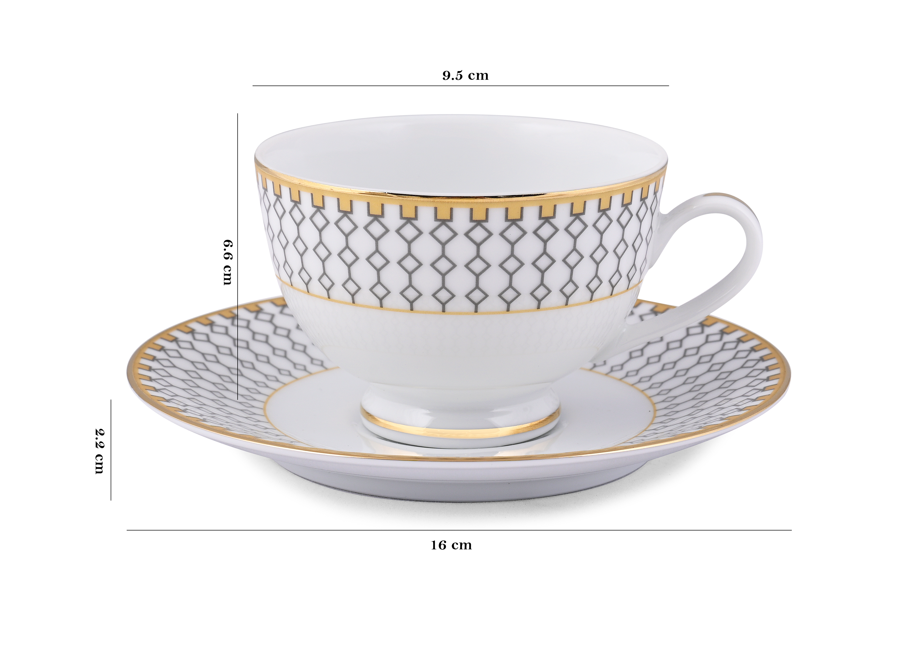 Azure by Dankotuwa Nira – 12 Piece Gold Lining Tea Set