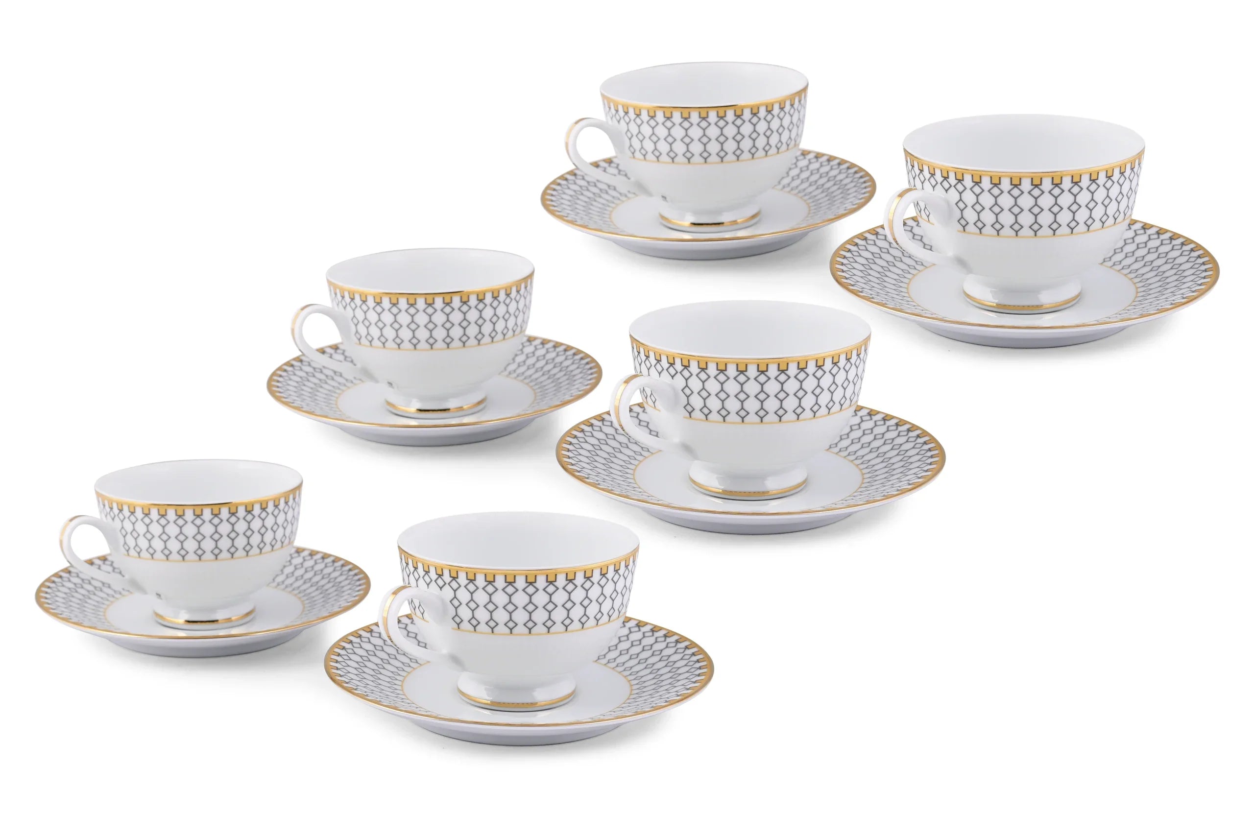 Azure by Dankotuwa Nira – 12 Piece Gold Lining Tea Set