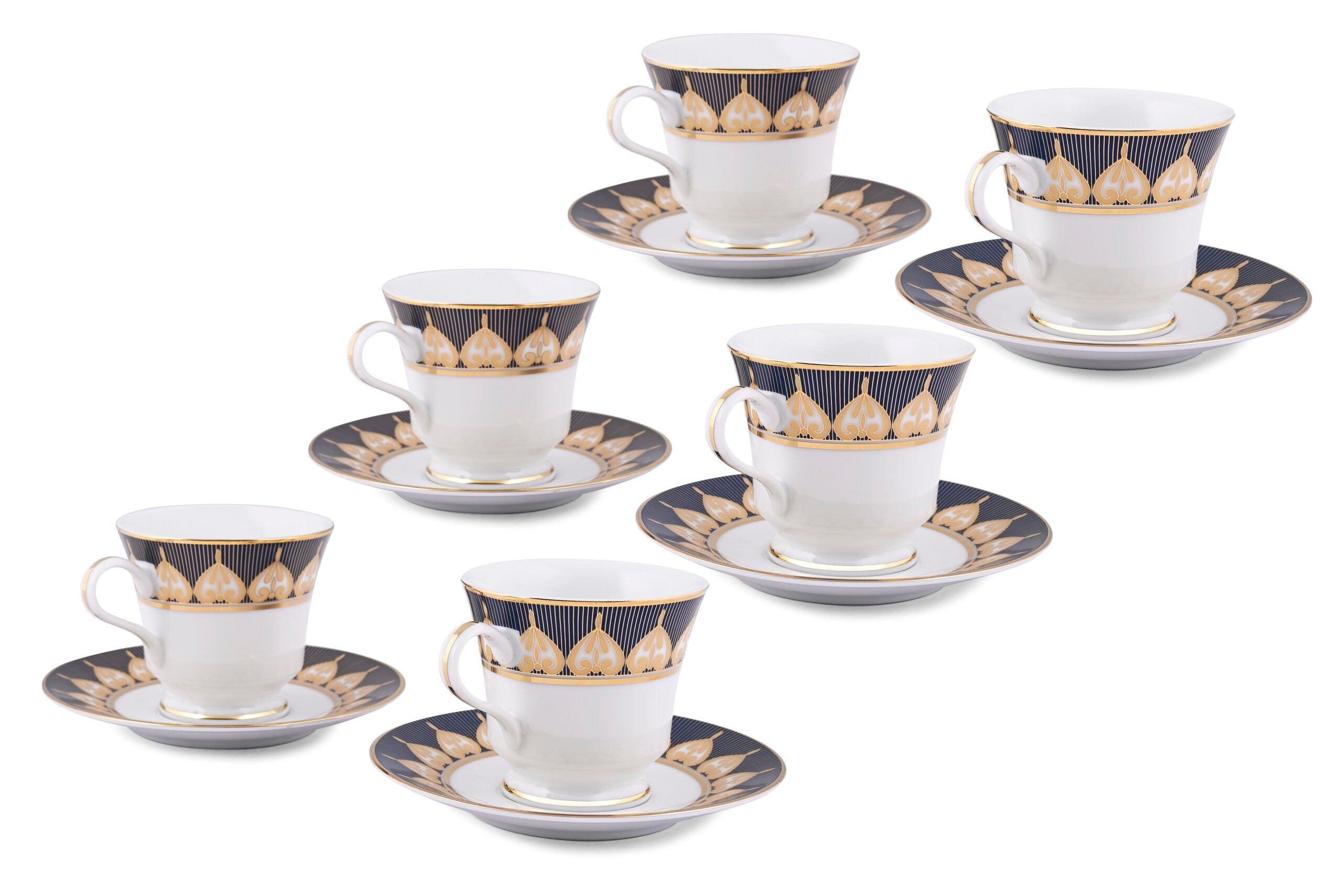 Azure by Dankotuwa Royal Calyx – 12 Piece Gold Lining Tea Set