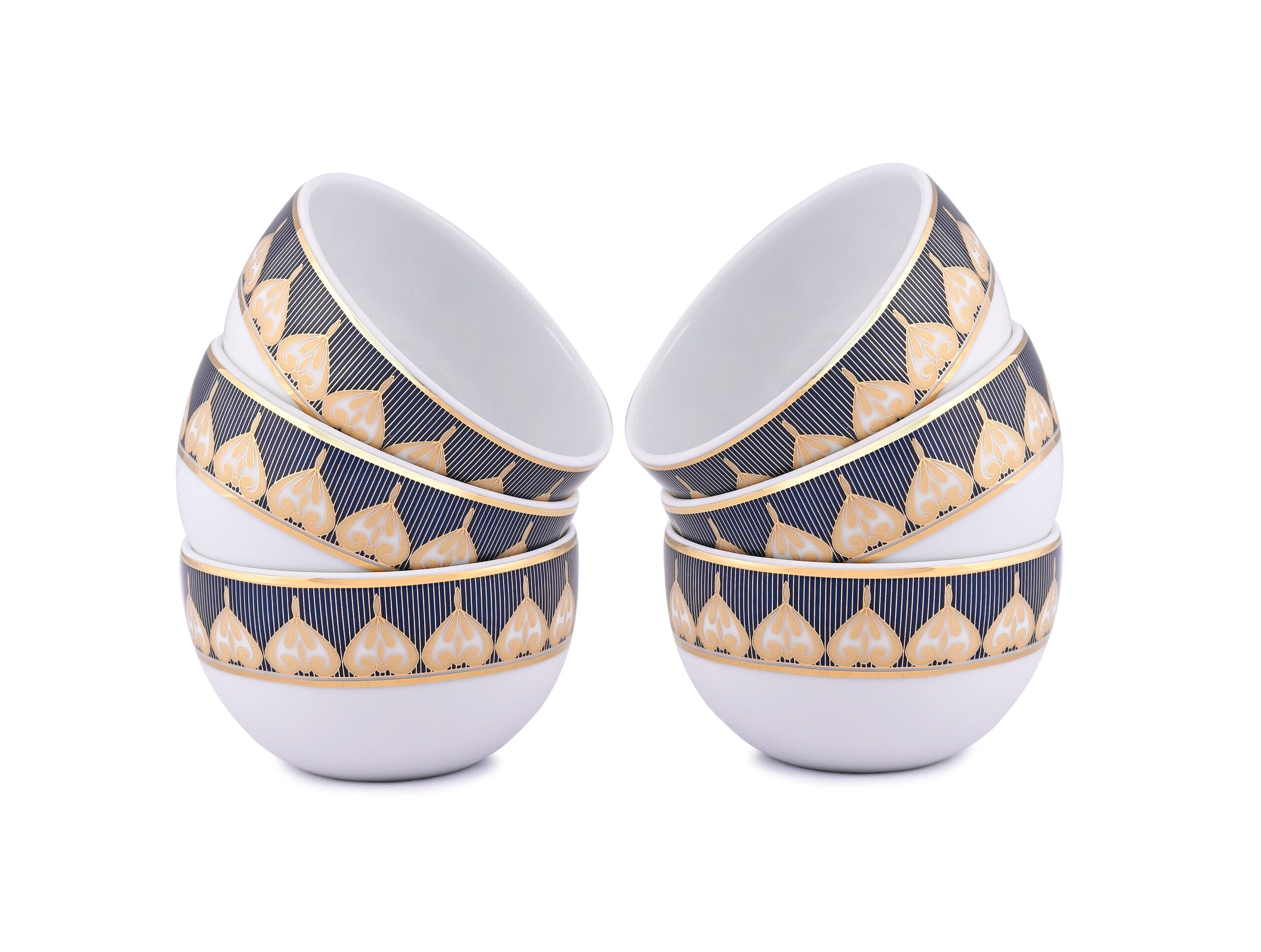 Azure By Dankotuwa Royal Calyx 21-Piece Porcelain Dinner Set - Gold Lining