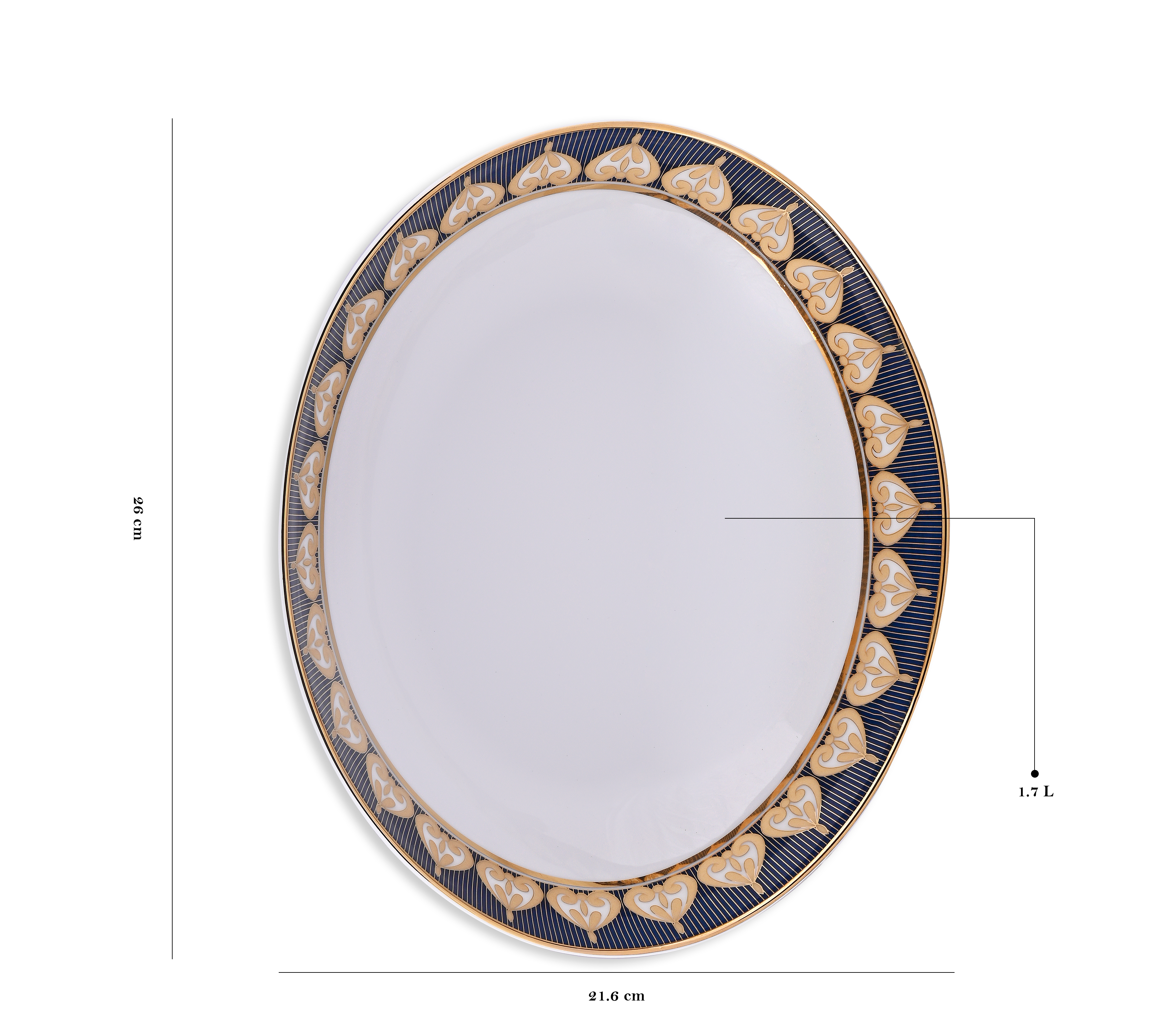 Azure By Dankotuwa Royal Calyx 21-Piece Porcelain Dinner Set - Gold Lining