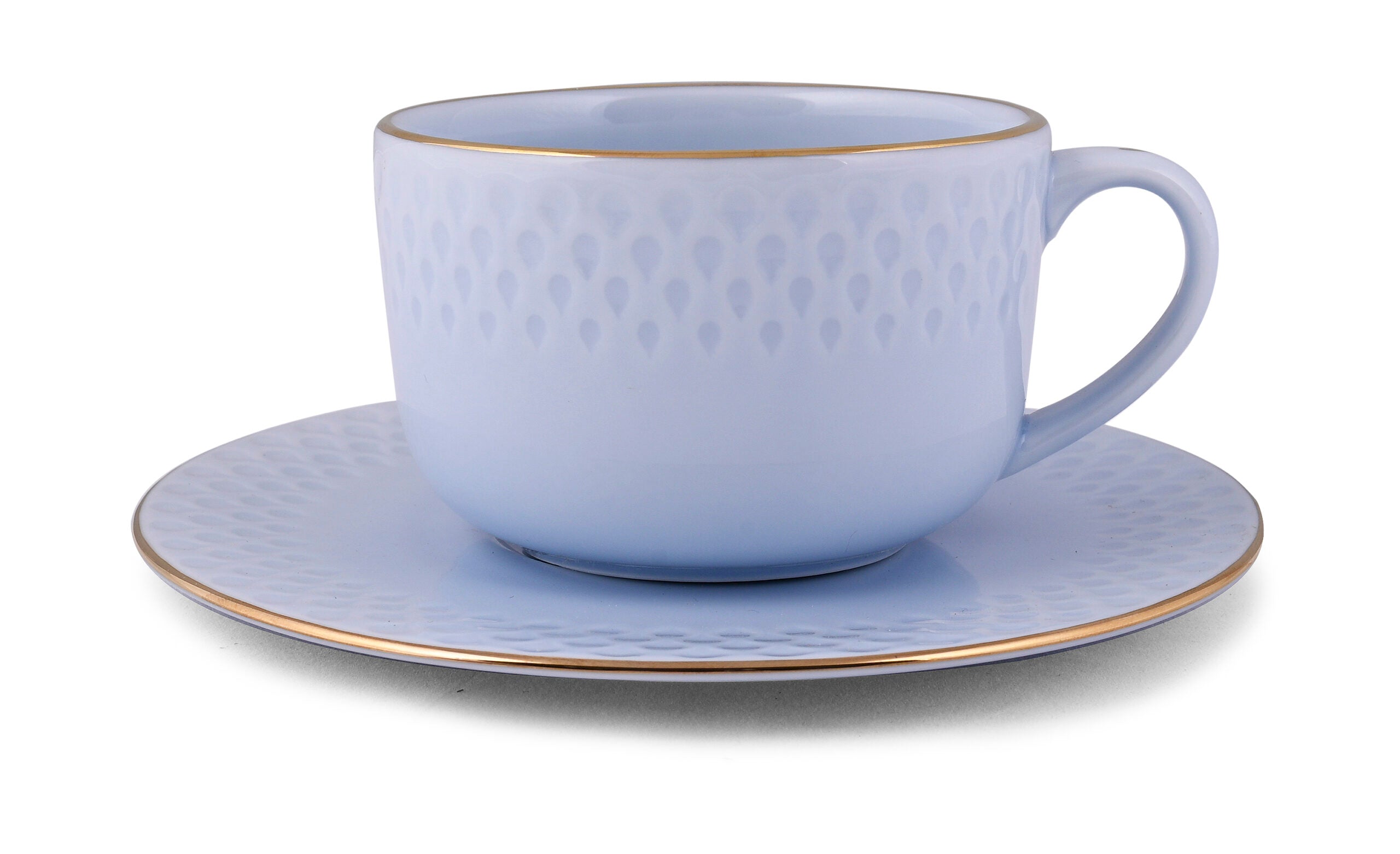 Azure by Dankotuwa Water Drop Blue – 12 Piece Gold Lining Tea Set