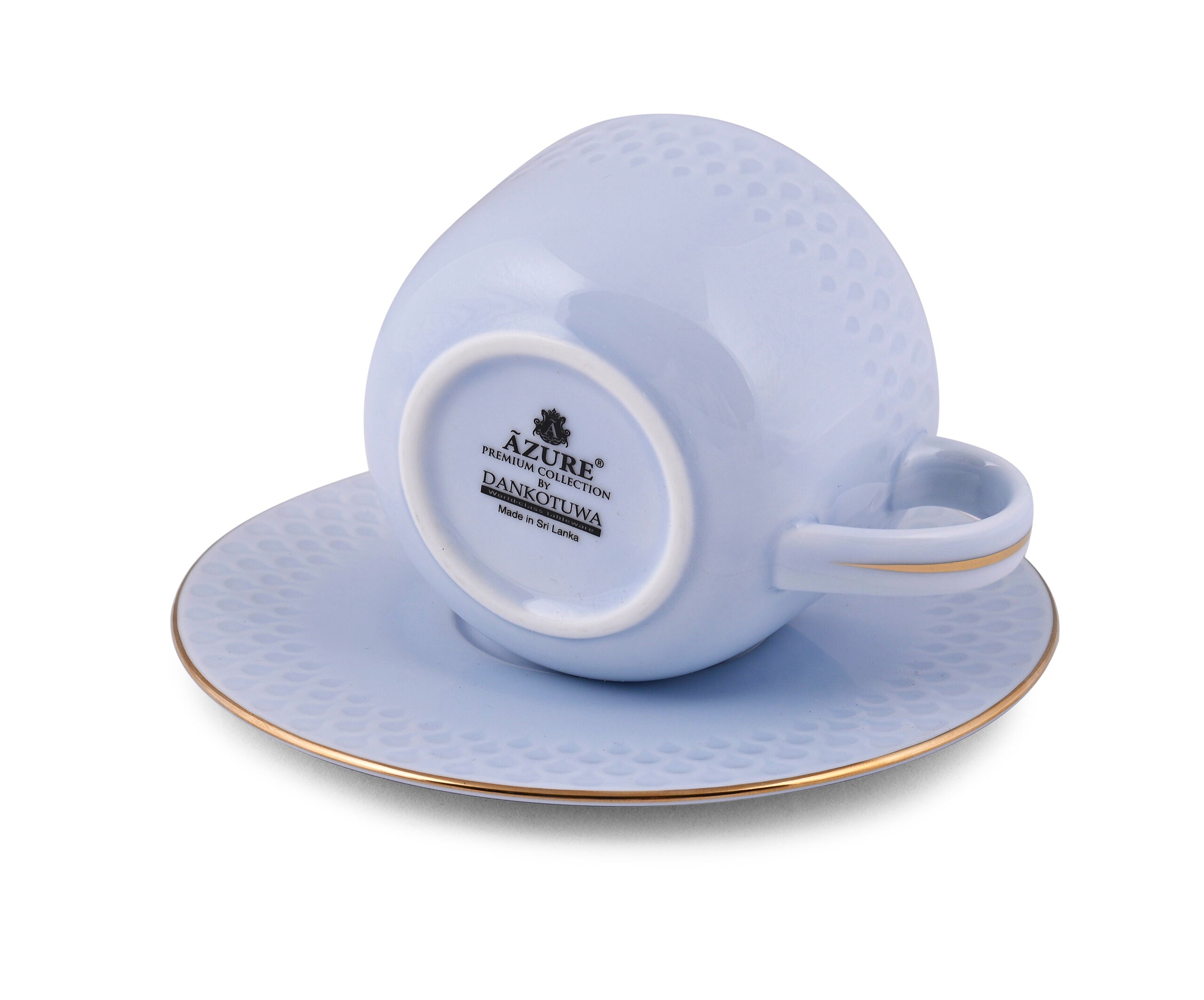 Azure by Dankotuwa Water Drop Blue – 12 Piece Gold Lining Tea Set