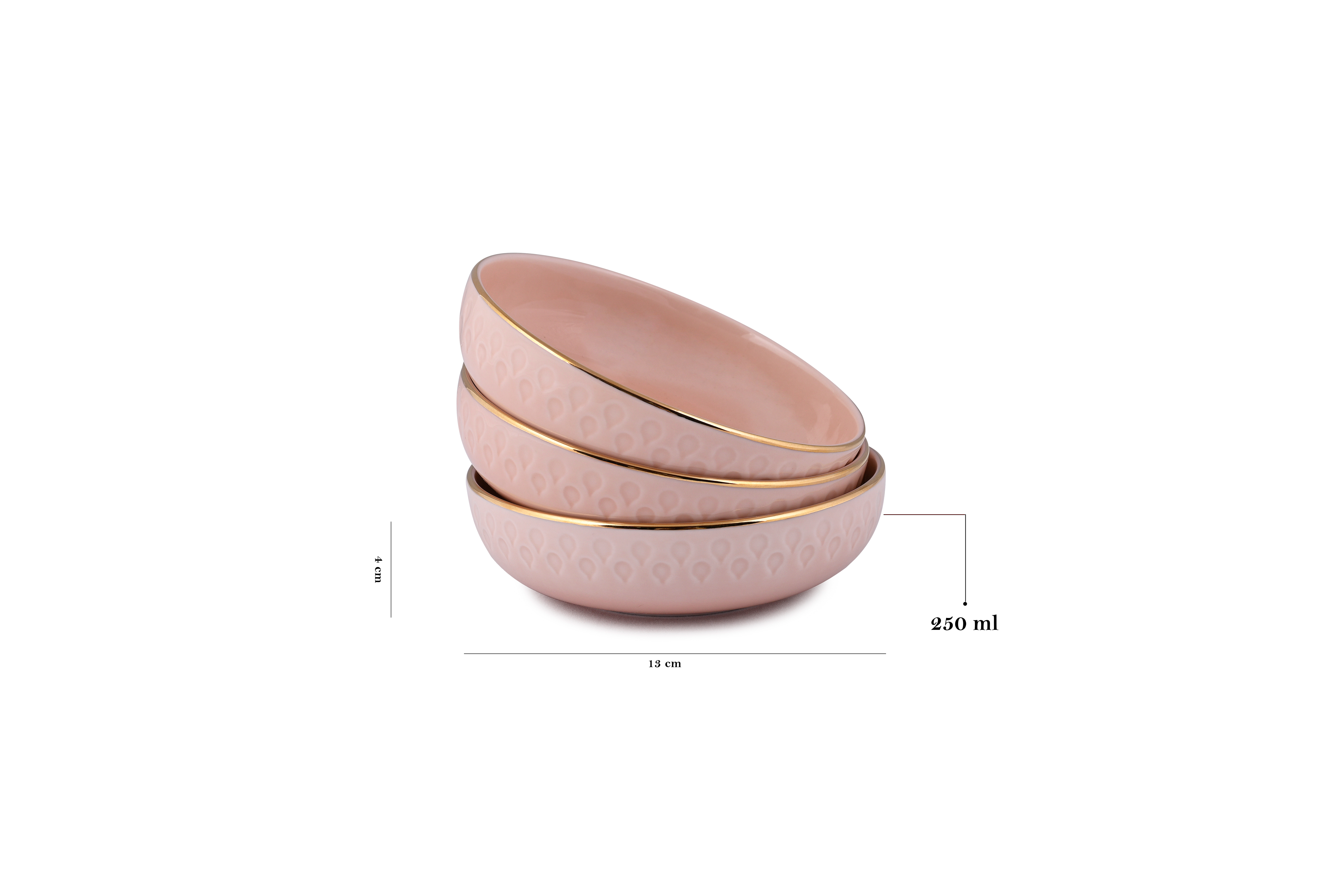 Azure By Dankotuwa Water Drop Pink 21-Piece Porcelain Dinner Set - Gold Lining