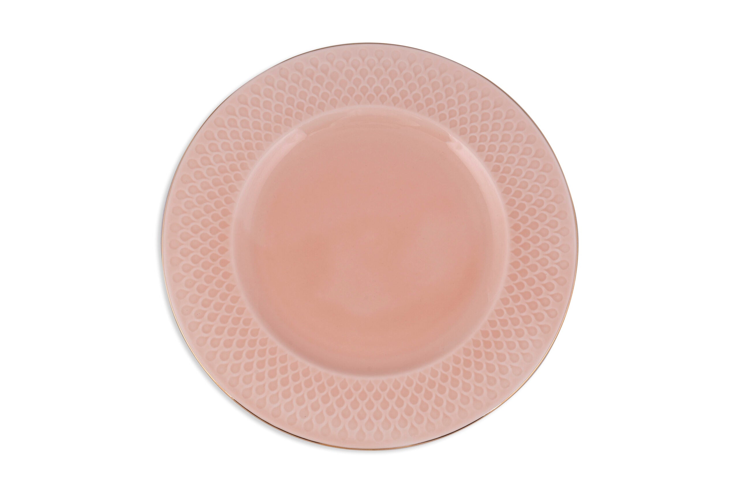 Azure By Dankotuwa Water Drop Pink 21-Piece Porcelain Dinner Set - Gold Lining