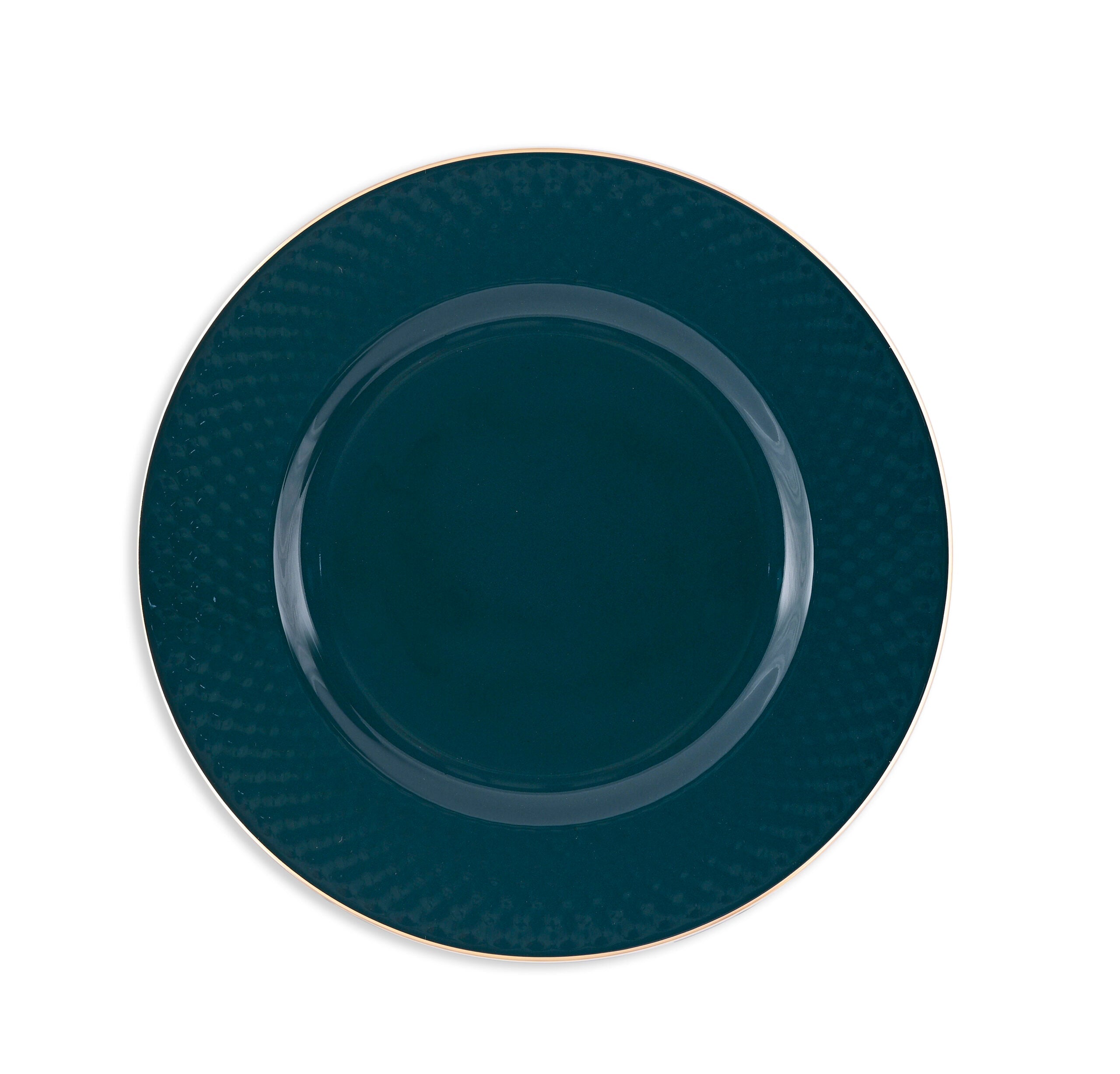 Azure By Dankotuwa Water Drop Dark Green 21-Piece Porcelain Dinner Set - Gold Lining