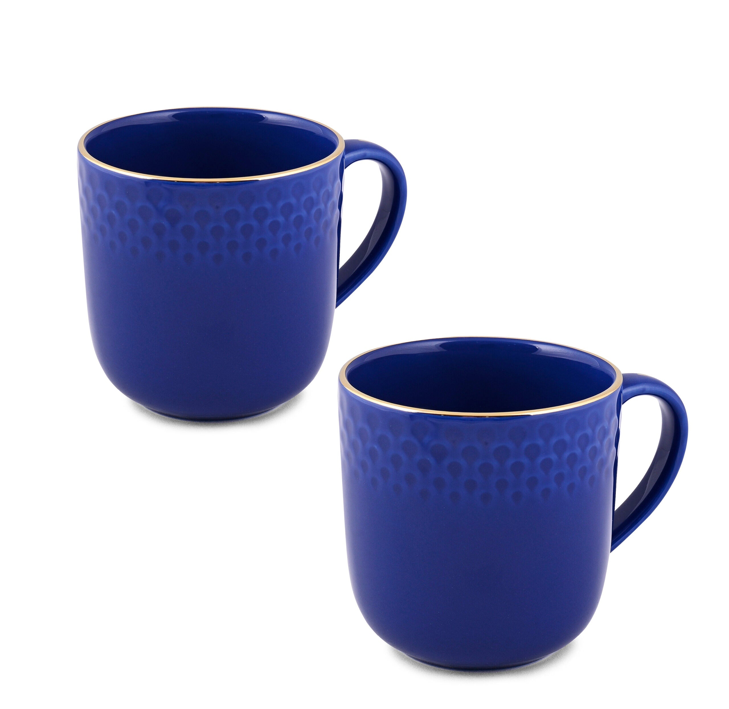Azure by Dankotuwa Water Drop Dark Blue – Set of 4 Gold Lining Snack Set