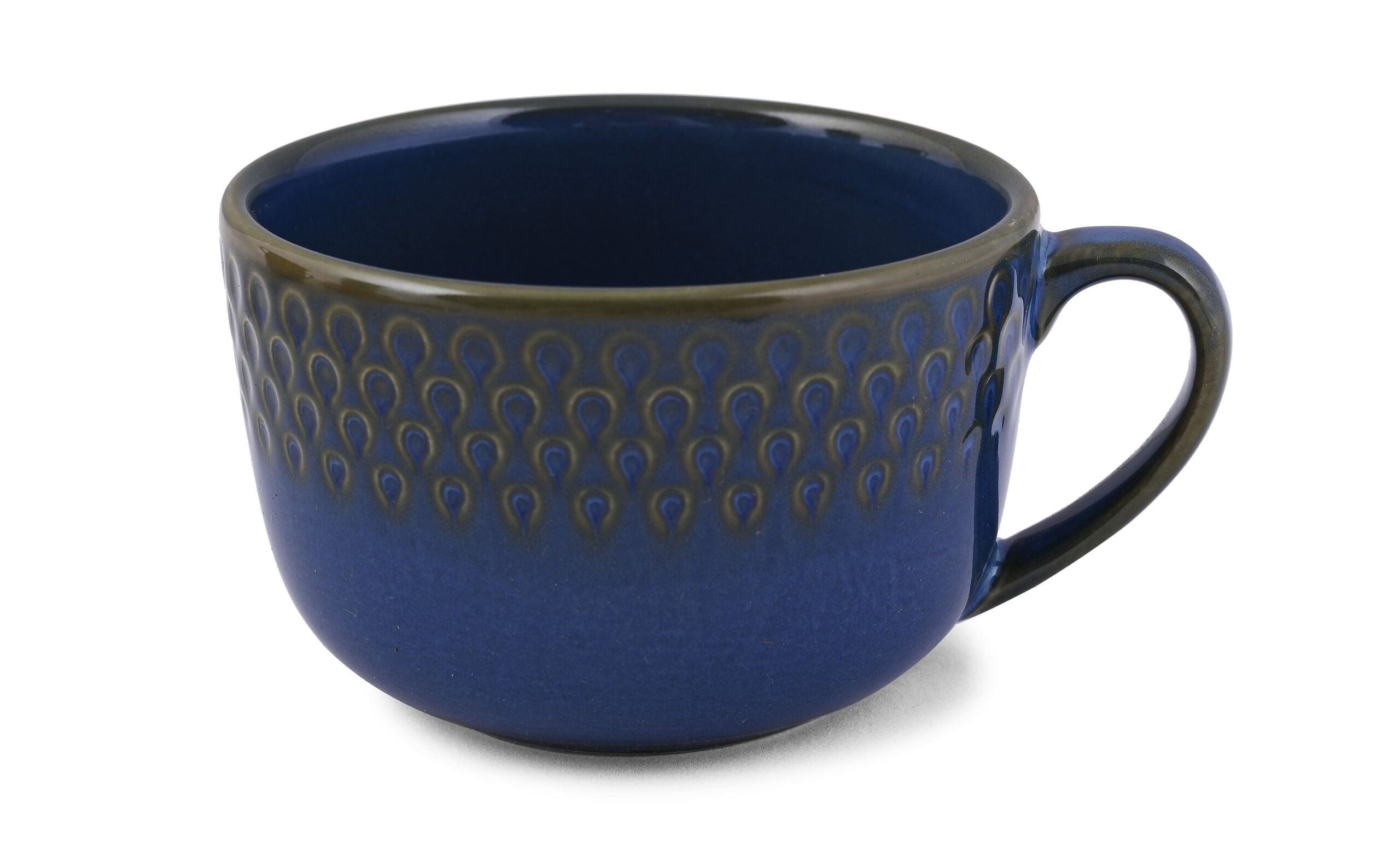 Dankotuwa Water Drop Reactive Blue Cup and Saucer Set (12pc) - Formal Dining