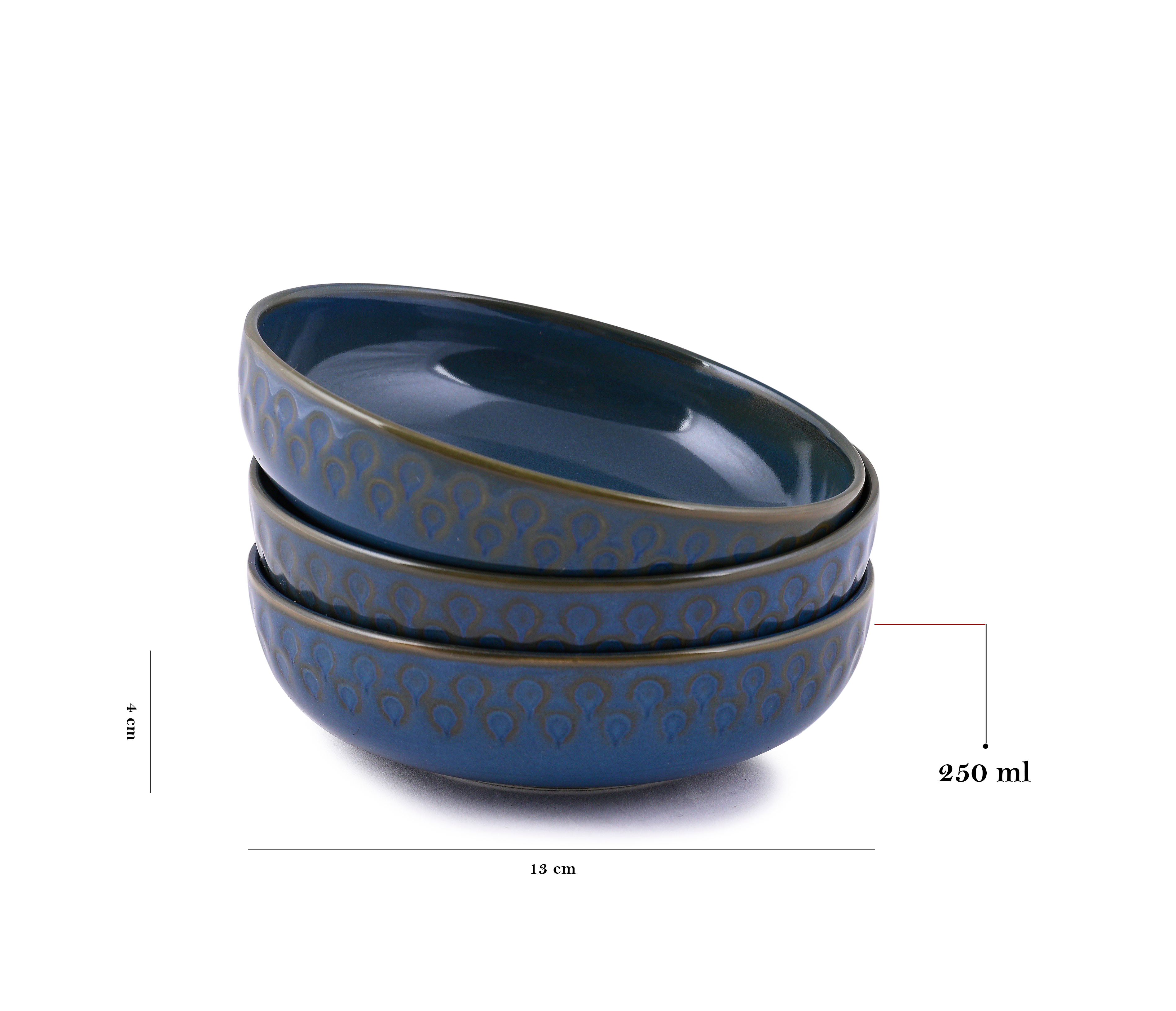 Azure By Dankotuwa Water Drop Reactive Blue 21-Piece Porcelain Dinner Set