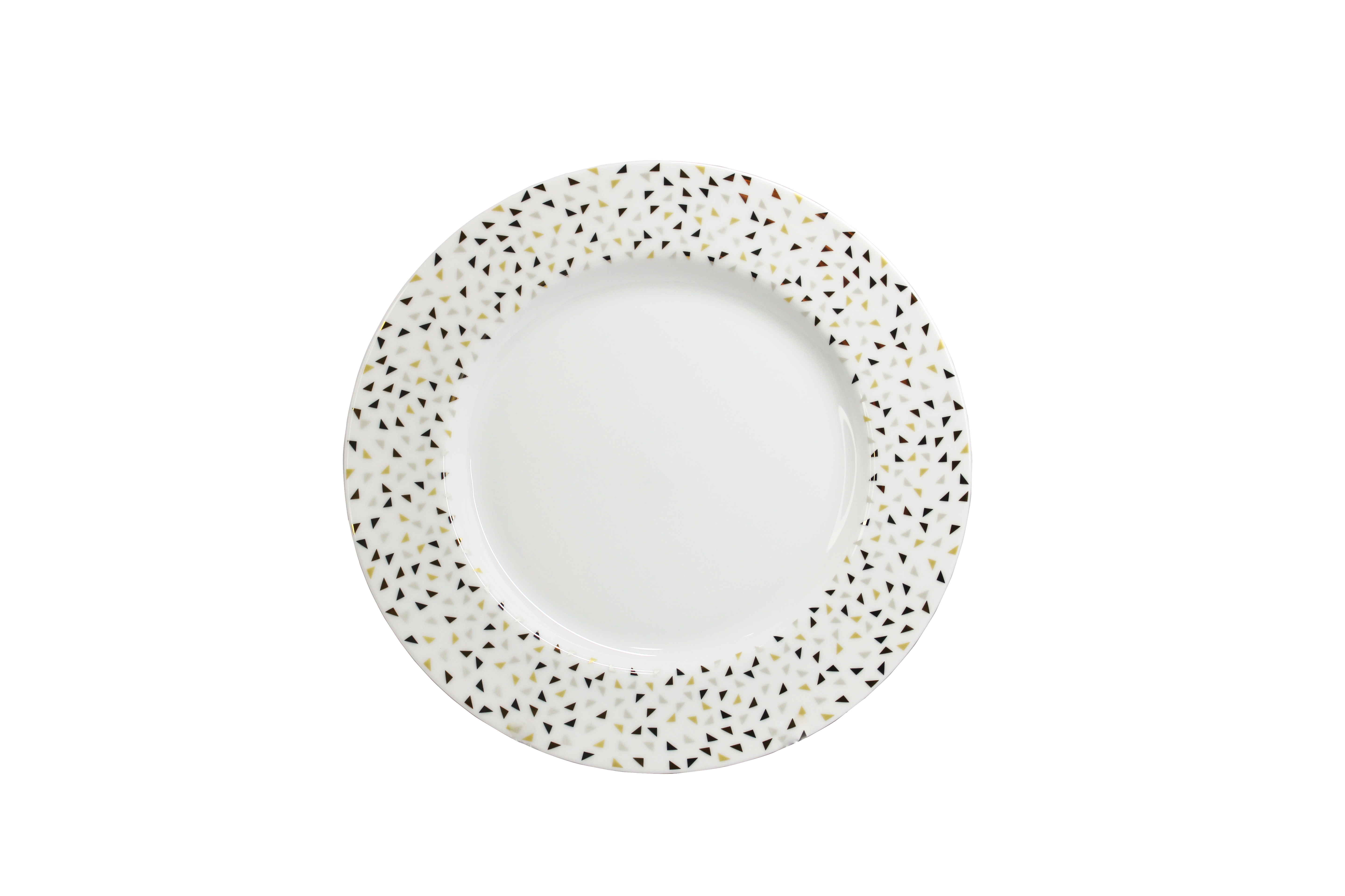 Azure By Dankotuwa Triangle Gold 21-Piece Porcelain Dinner Set - Gold Lining