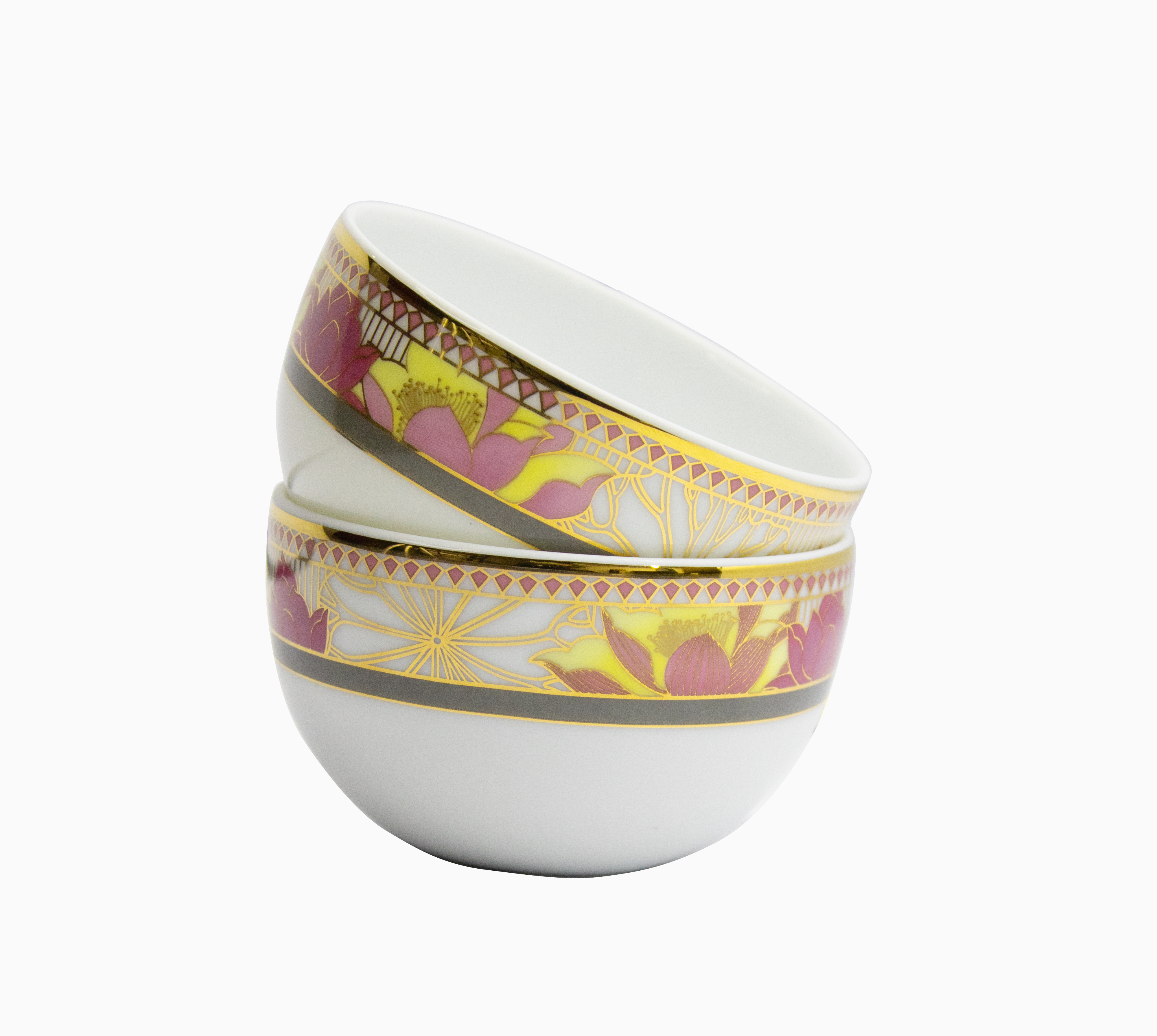 Azure By Dankotuwa Nymphaea 21-Piece Porcelain Dinner Set - Gold Lining