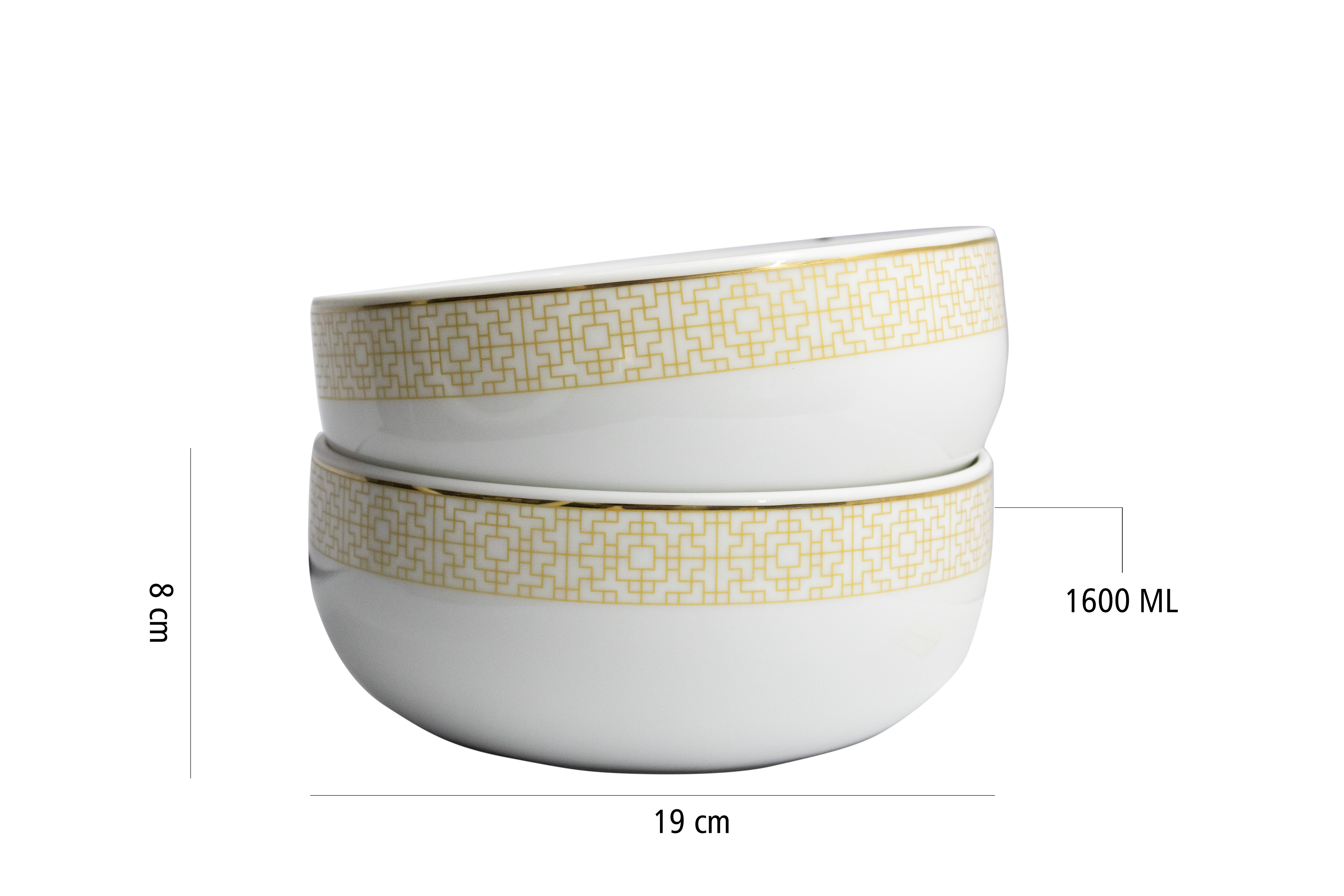 Azure By Dankotuwa Dimension 21-Piece Porcelain Dinner Set - Gold Lining