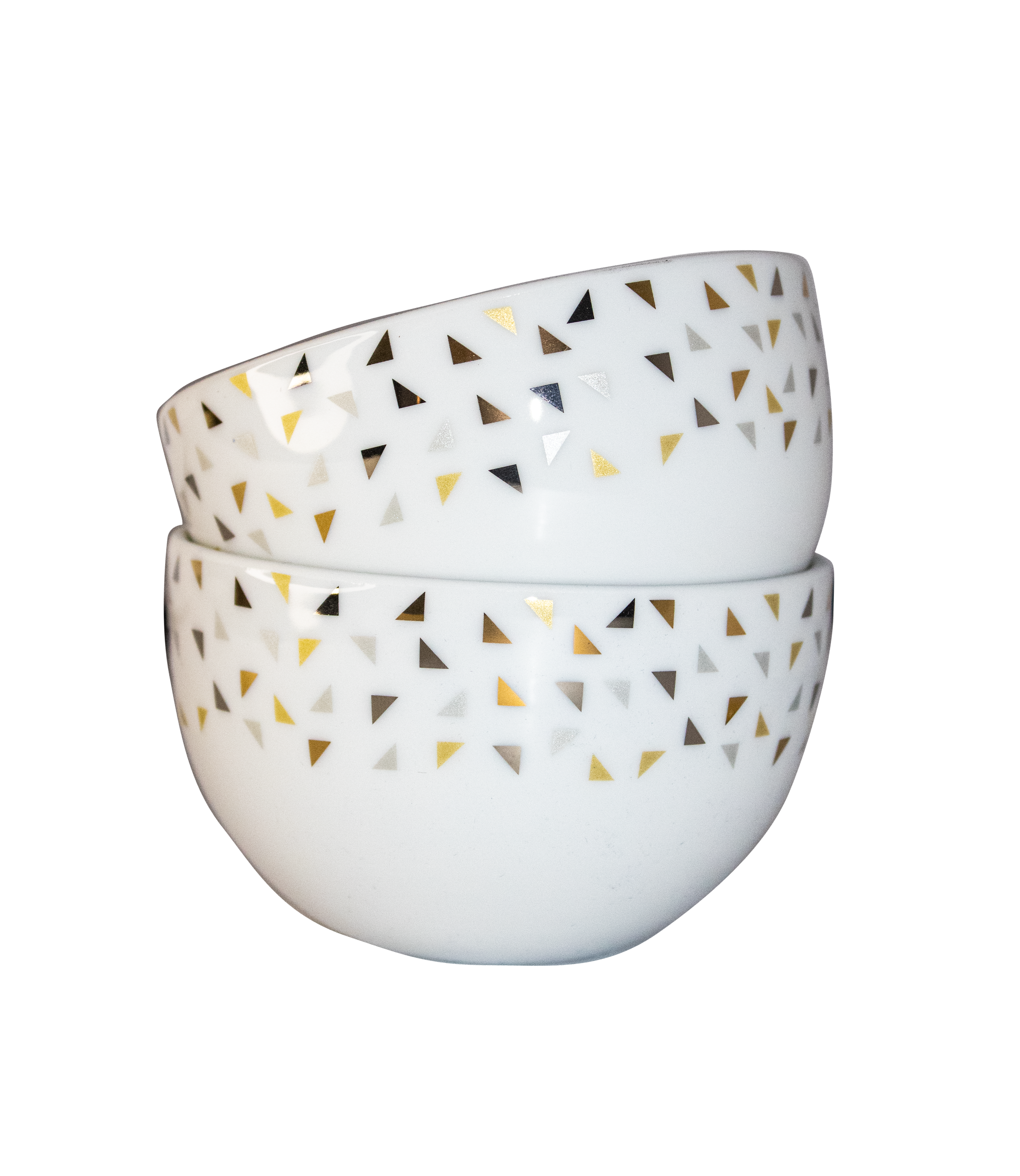 Azure By Dankotuwa Triangle Gold 21-Piece Porcelain Dinner Set - Gold Lining