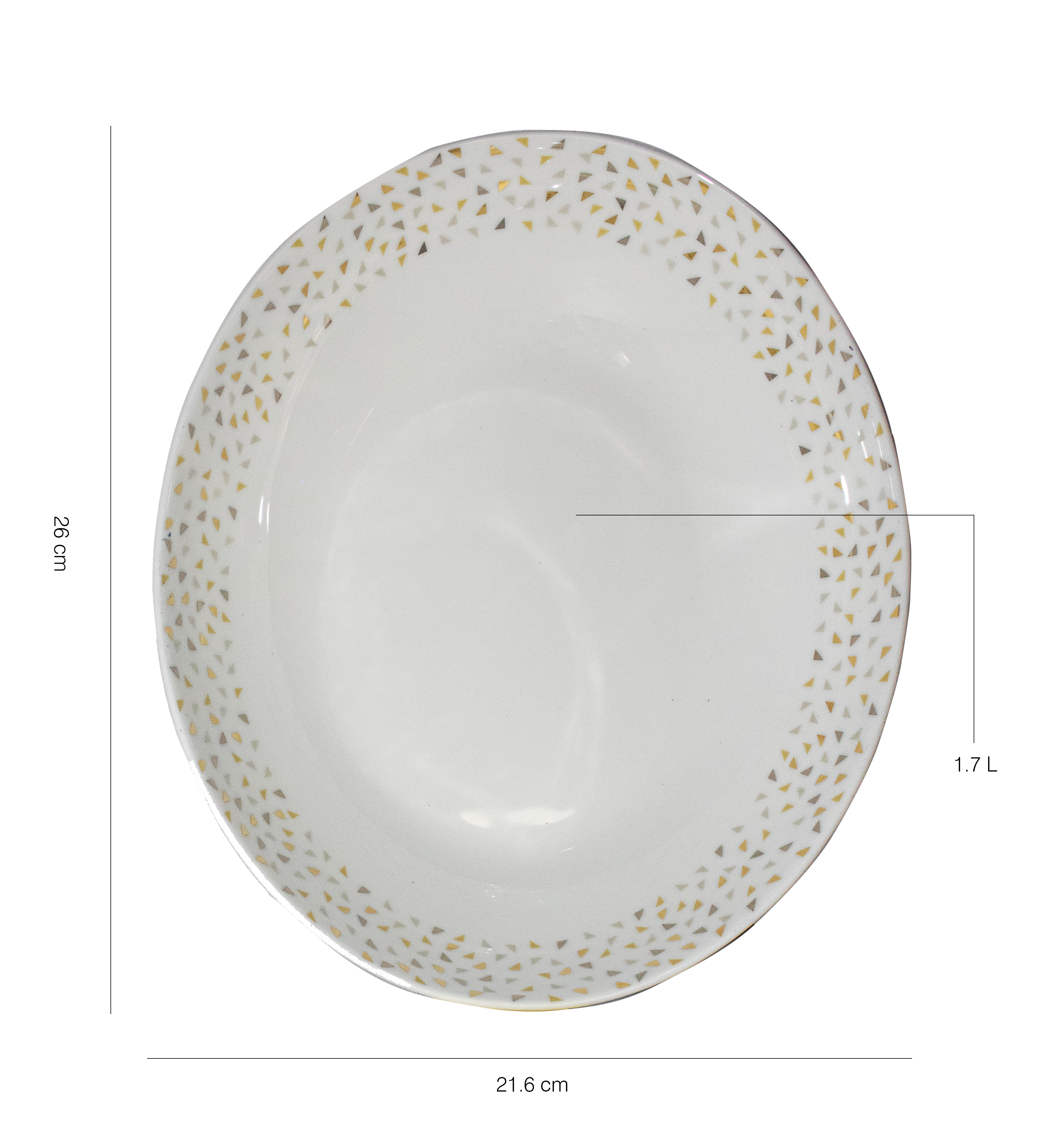 Azure By Dankotuwa Triangle Gold 21-Piece Porcelain Dinner Set - Gold Lining