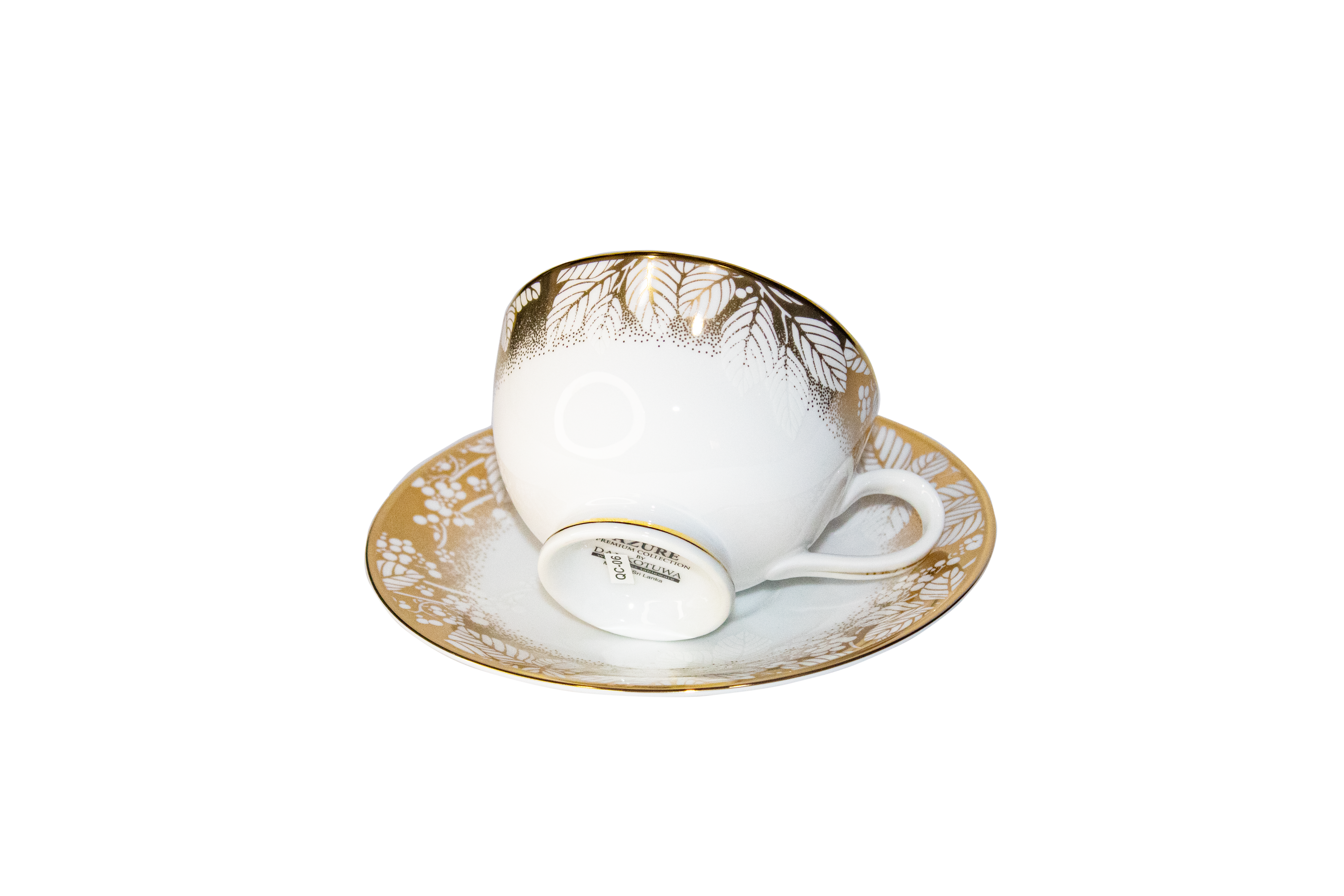 Azure by Dankotuwa Clittering Leaves – 12 Piece Gold Lining Tea Set