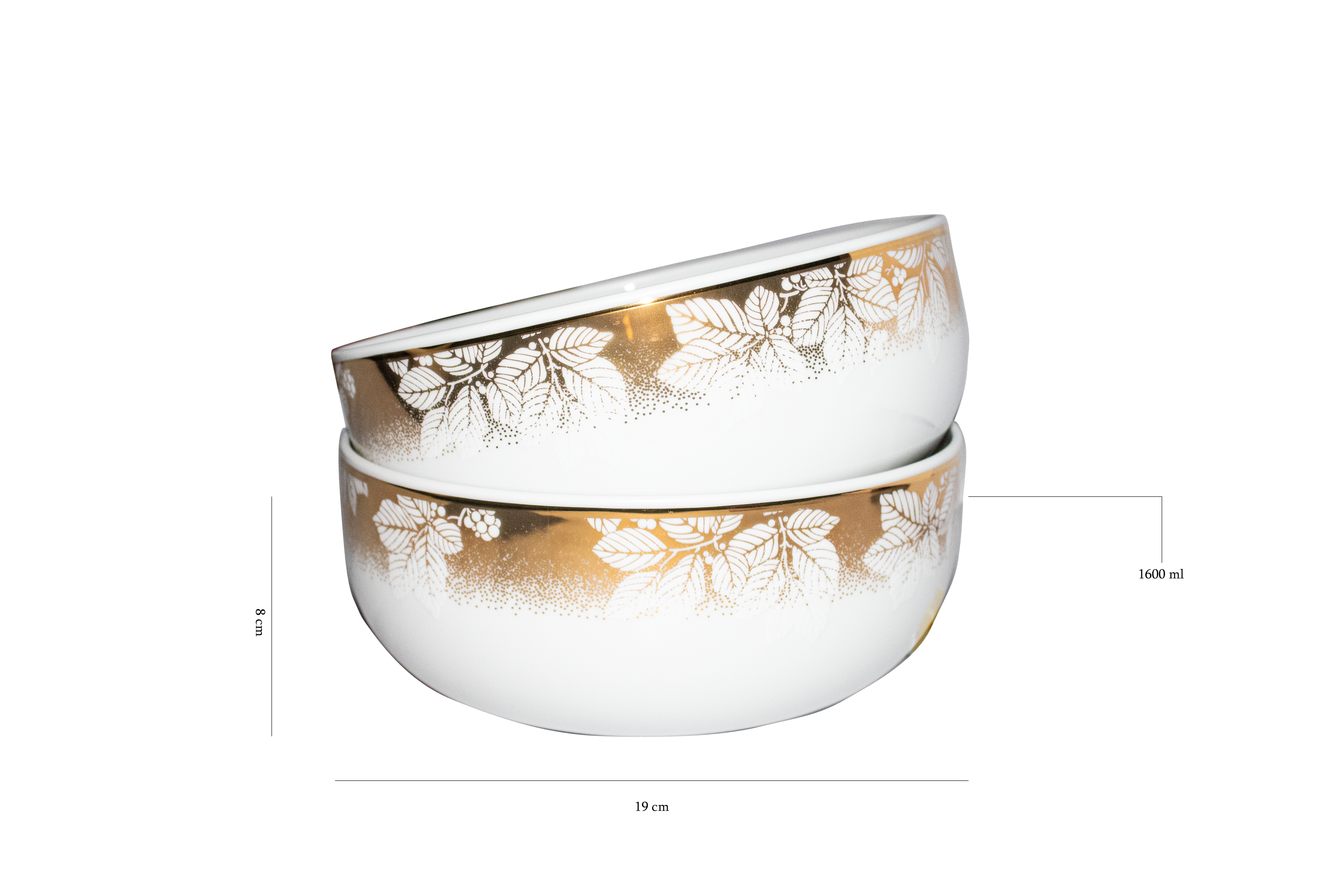 Azure By Dankotuwa Clittering Leaves 21-Piece Porcelain Dinner Set - Gold Lining
