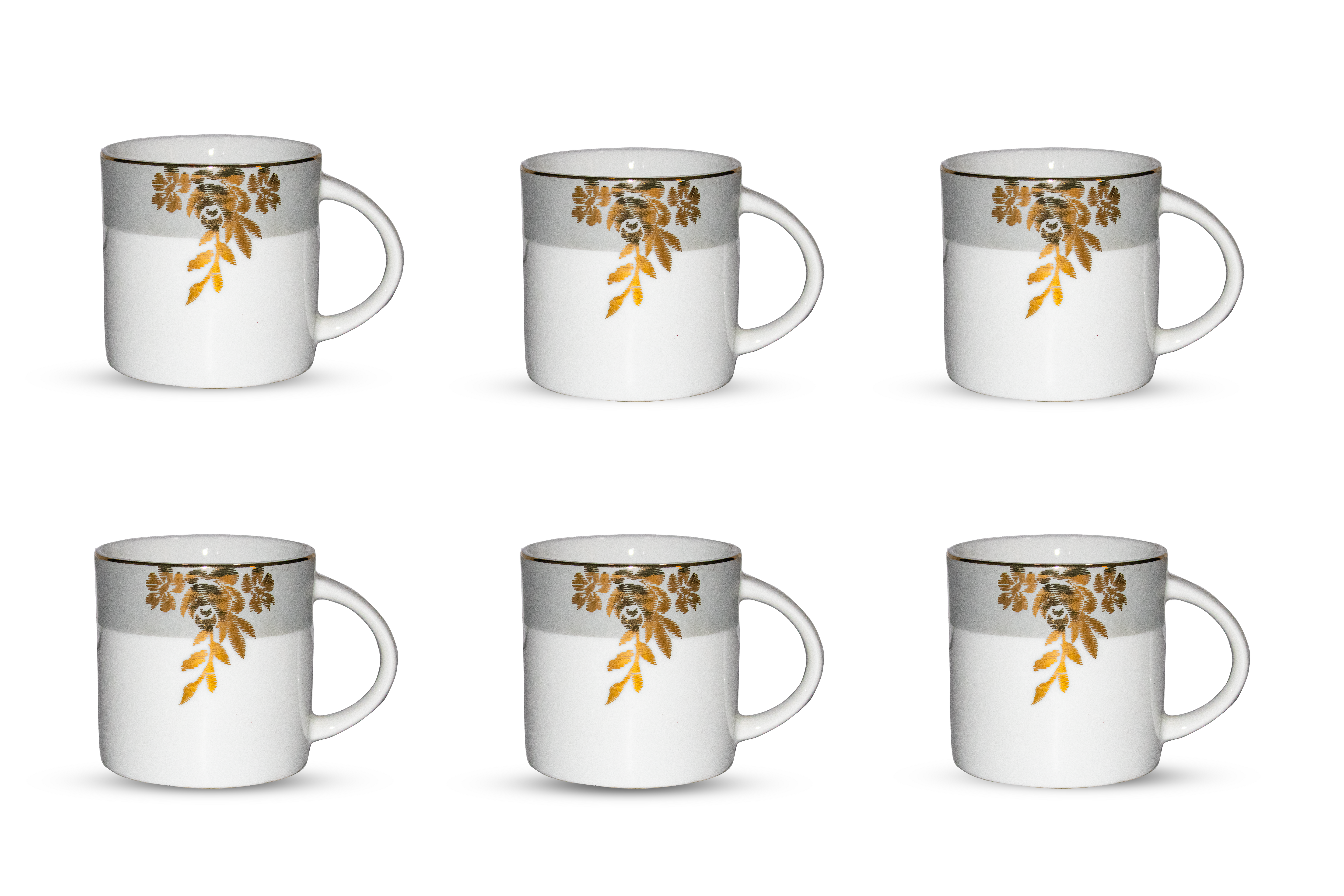 Azure Golden Whisper – Set of 6 Gold Lining Mug Set