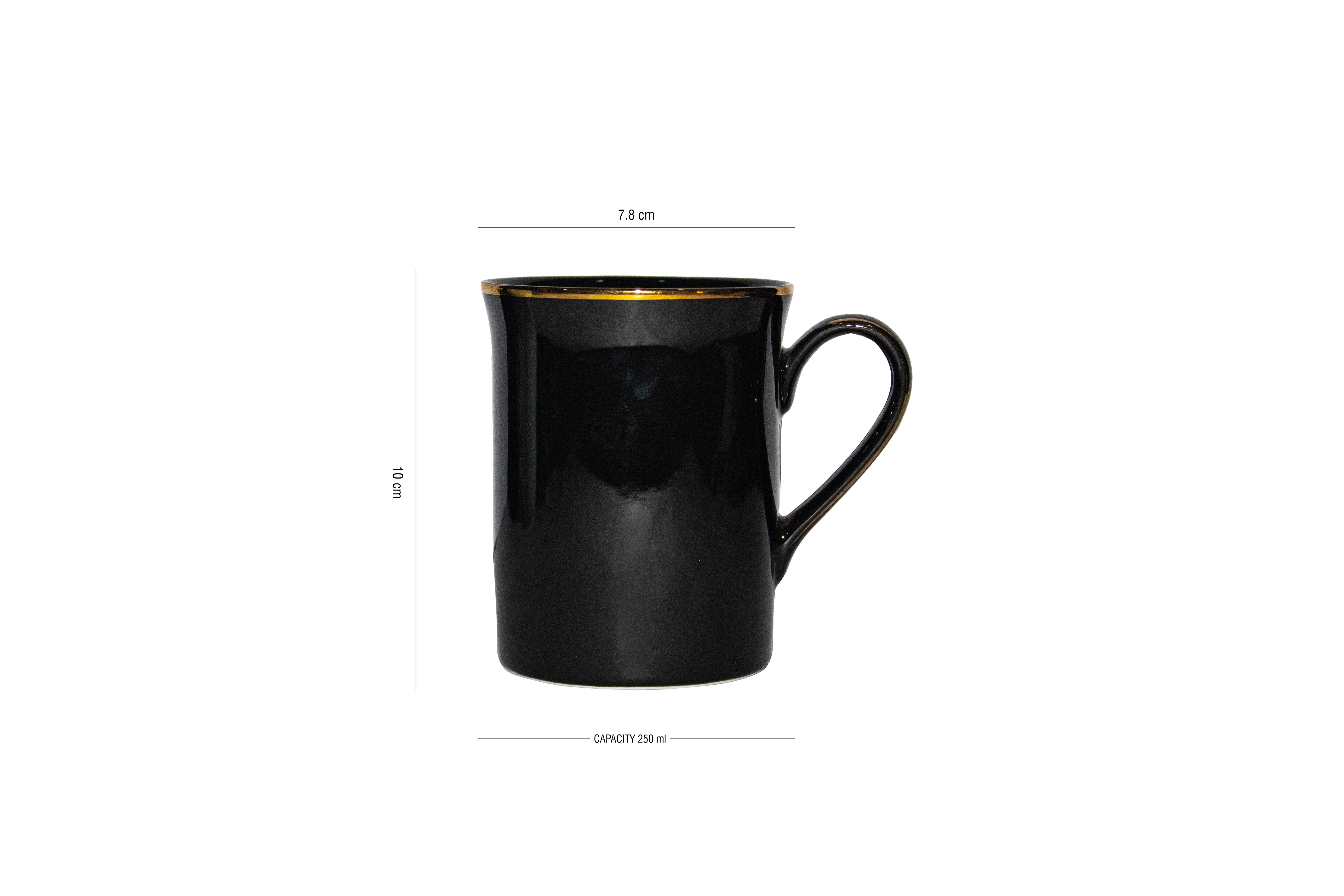 Azure by Dankotuwa Black – Set of 2 Gold Lining Mug Set